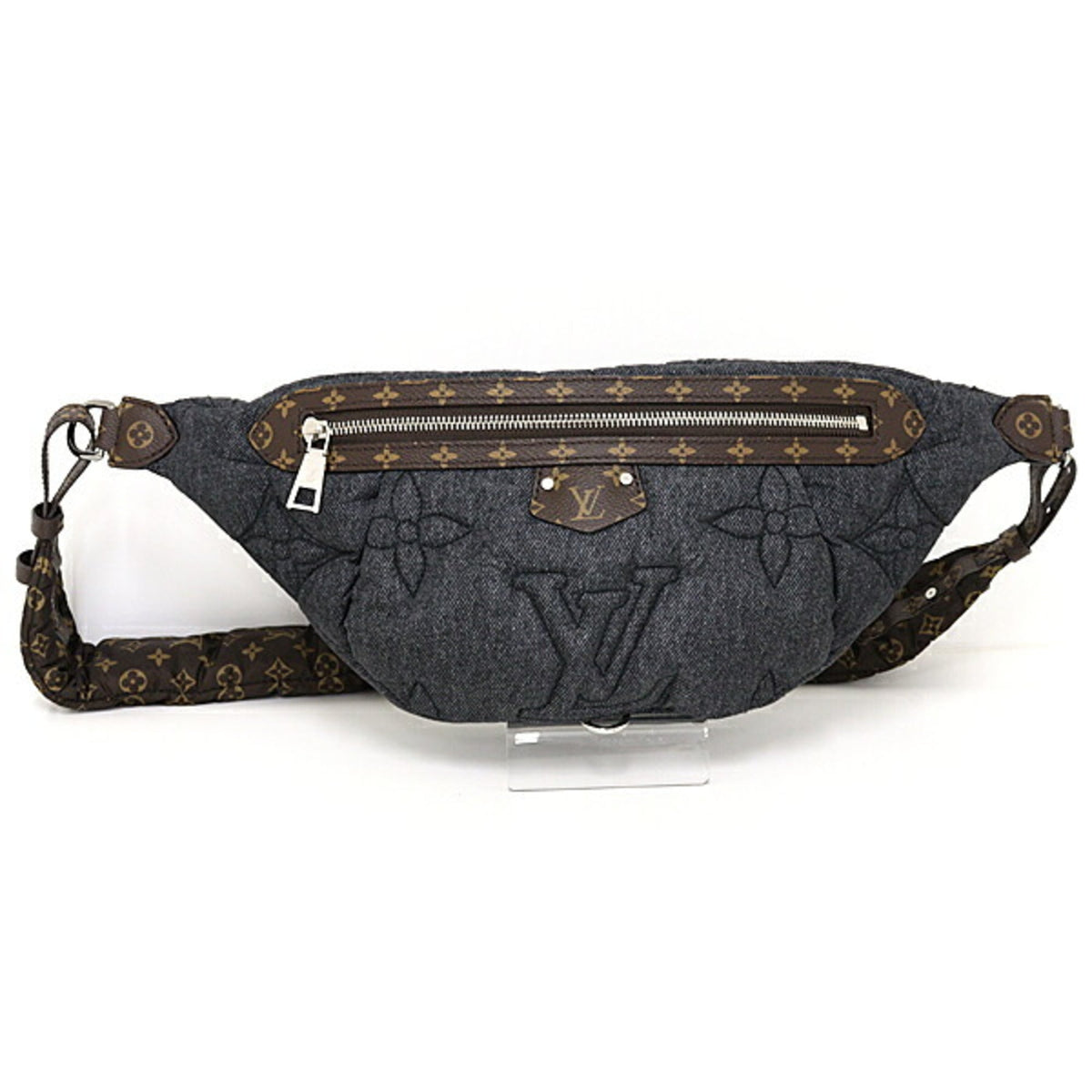 Louis Vuitton Black Brown Nylon Leather Crossbody Bag Shoulder Bag (Pre-Owned)