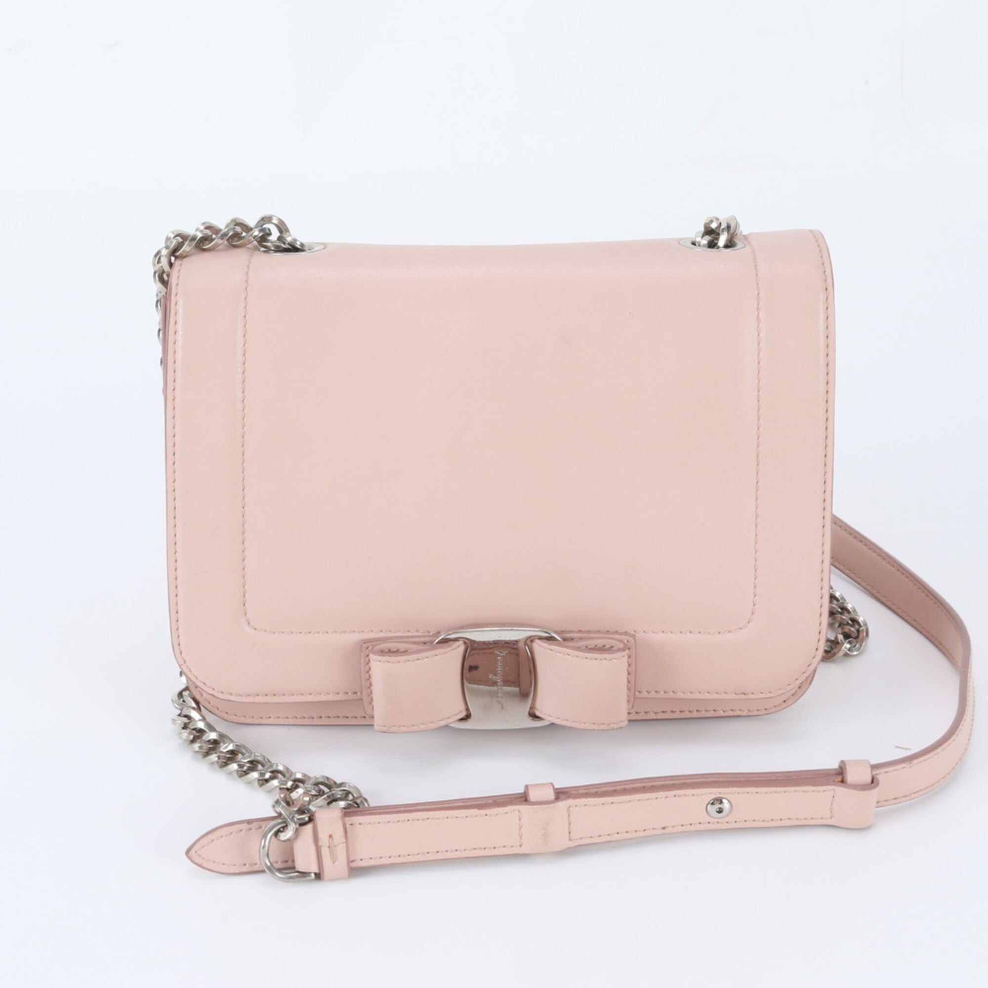Salvatore Ferragamo Pink Leather Shoulder Bag (Pre-Owned)