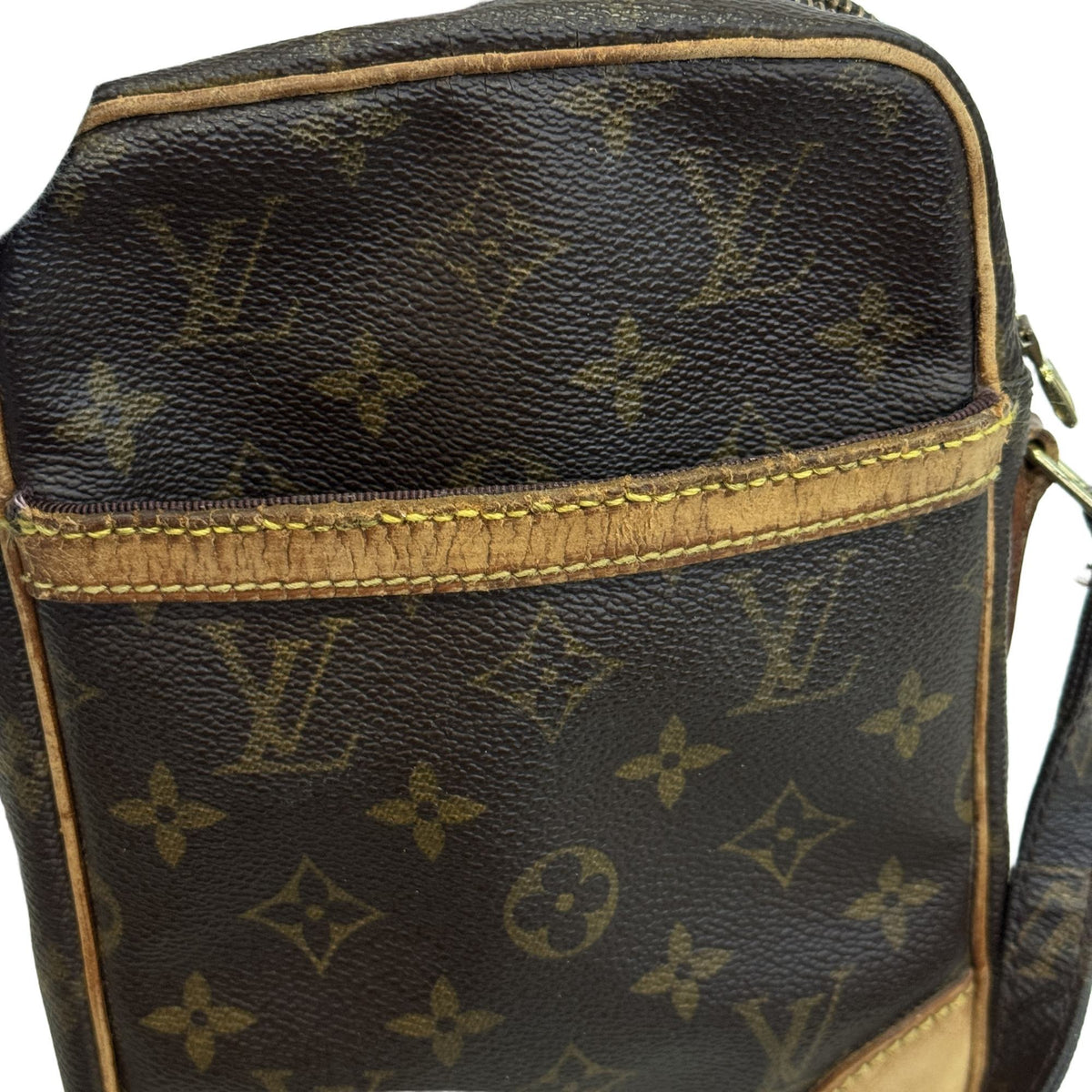 Louis Vuitton Brown Monogram Canvas Leather Crossbody Bag Pochette Shoulder Bag (Pre-Owned)