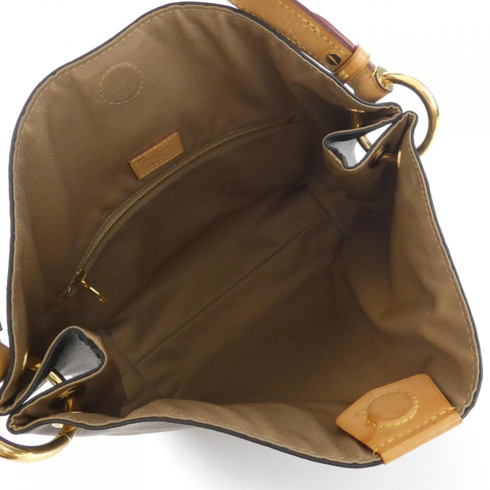 Louis Vuitton Monogram Beige Marron Coated Canvas Shoulder Bag (Pre-Owned)