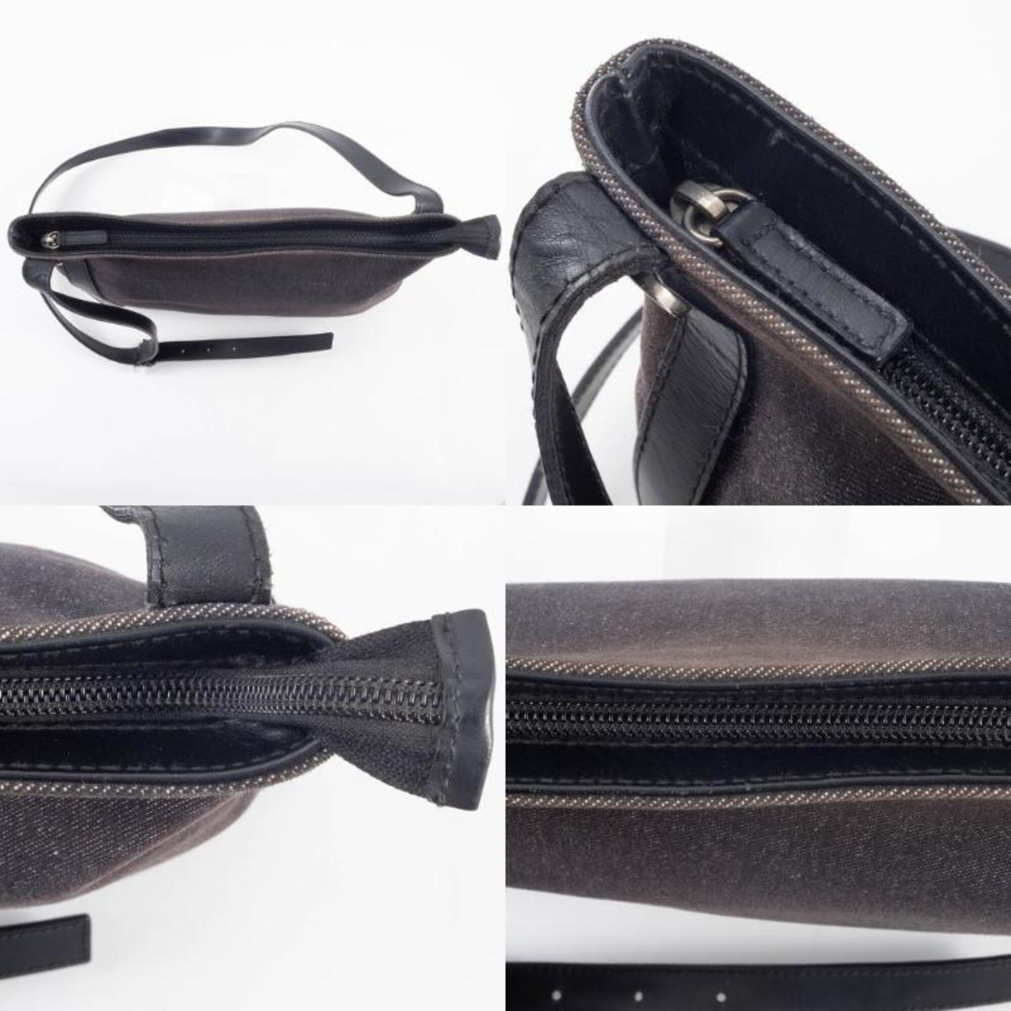 Bvlgari Logomania Black Canvas Leather Shoulder Bag (Pre-Owned)