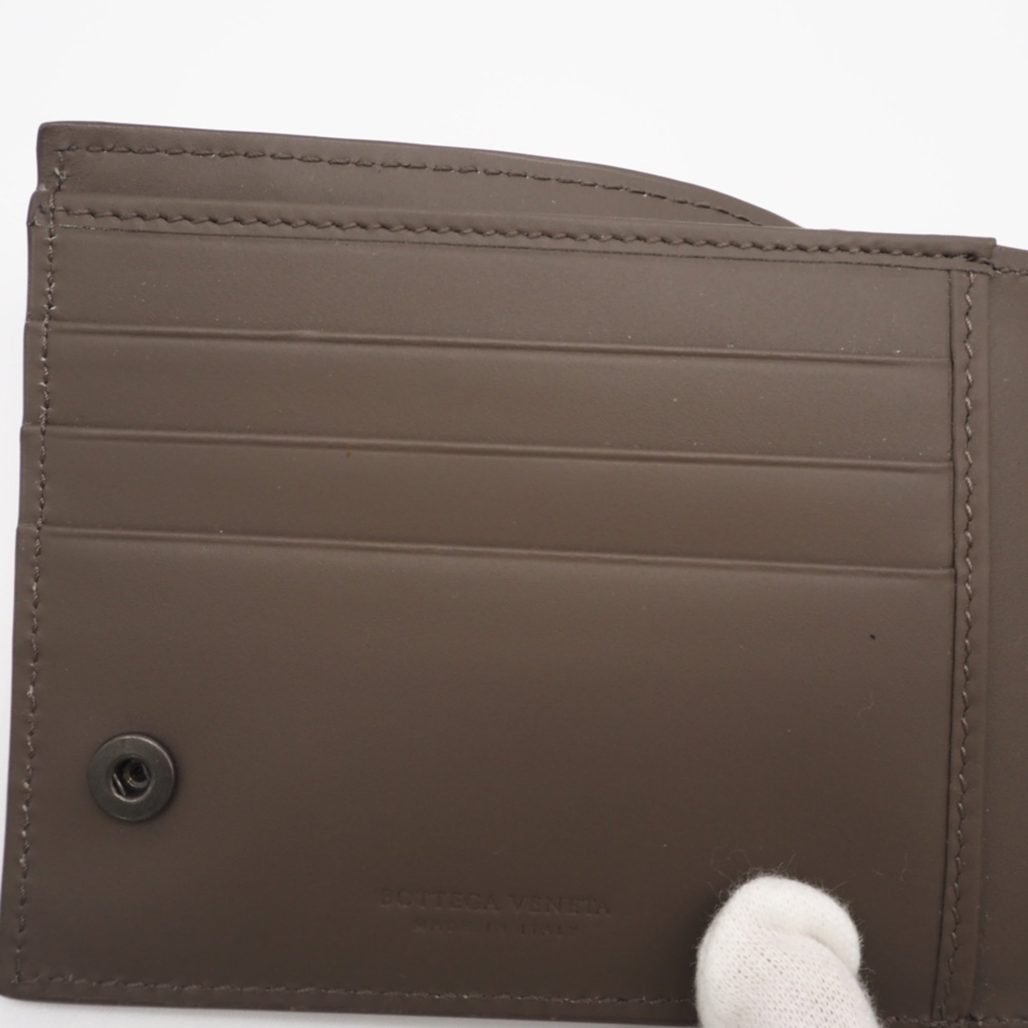 Bottega Veneta Intrecciato Brown Leather Wallet (Bi-Fold) (Pre-Owned)