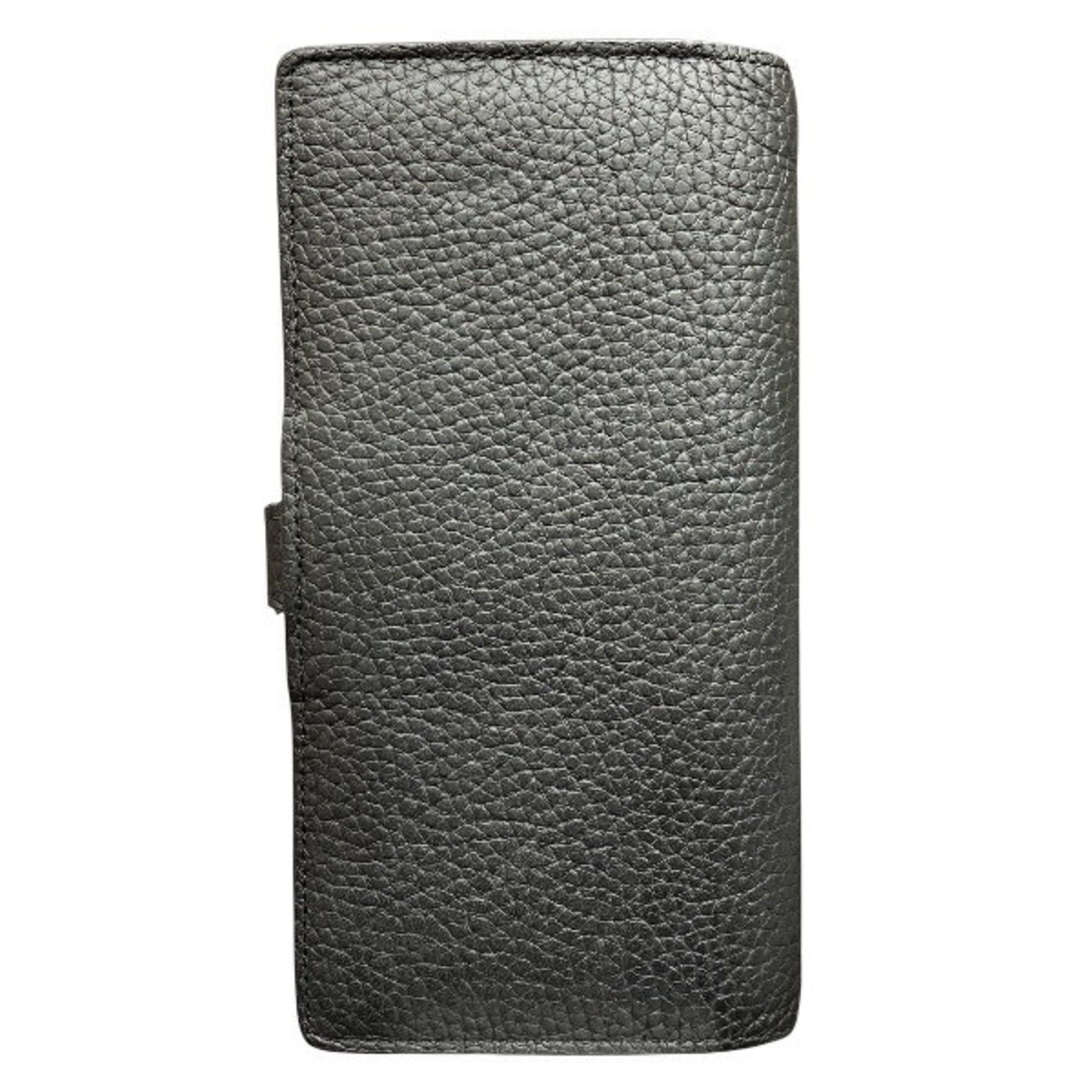 Louis Vuitton Noir Leather Long Wallet (Bi-Fold) (Pre-Owned)
