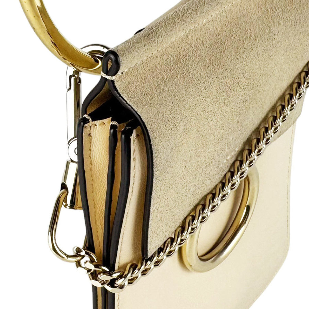 Chloé Beige Leather Suede Shoulder Bag (Pre-Owned)