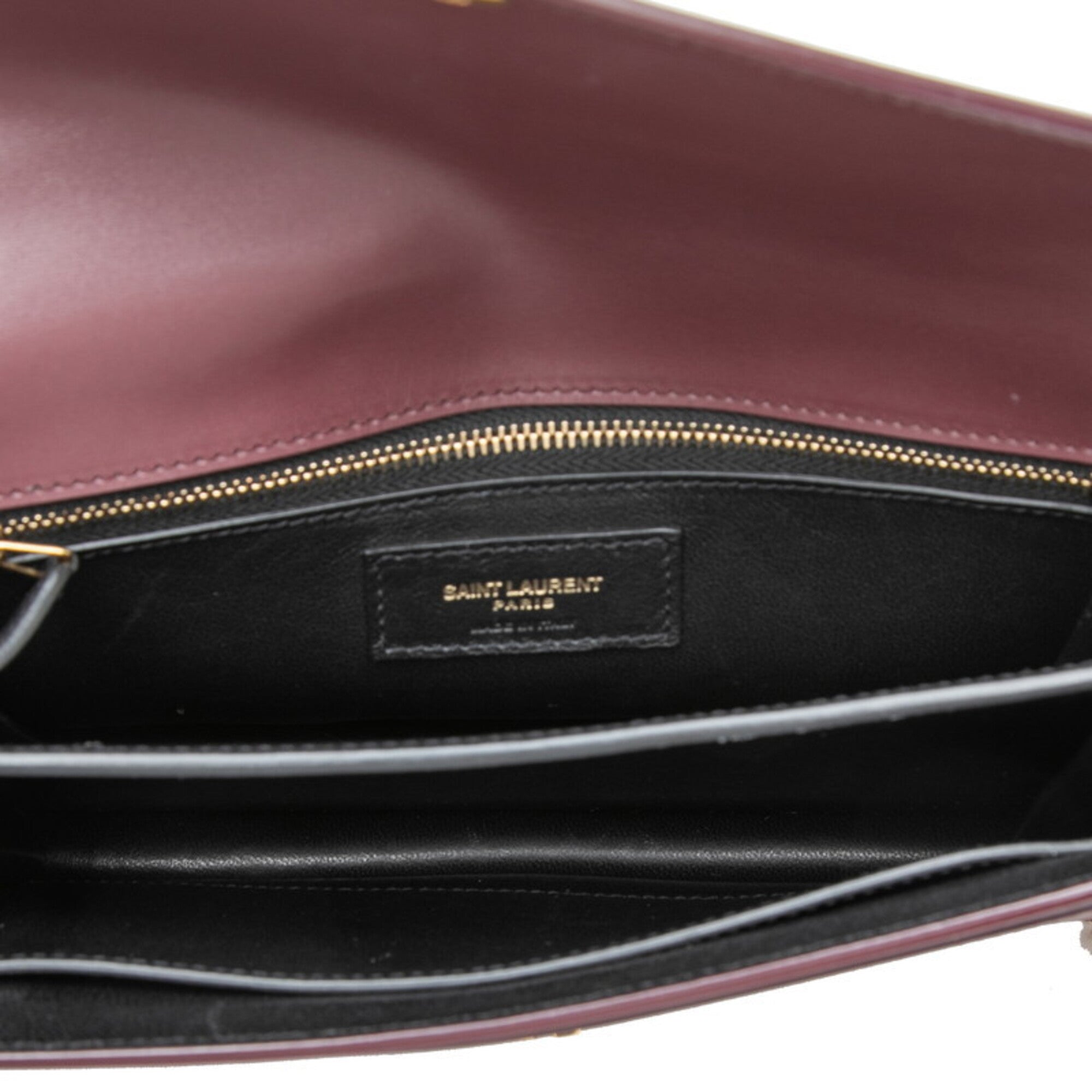 Saint Laurent Bordeaux Leather Shoulder Bag (Pre-Owned)