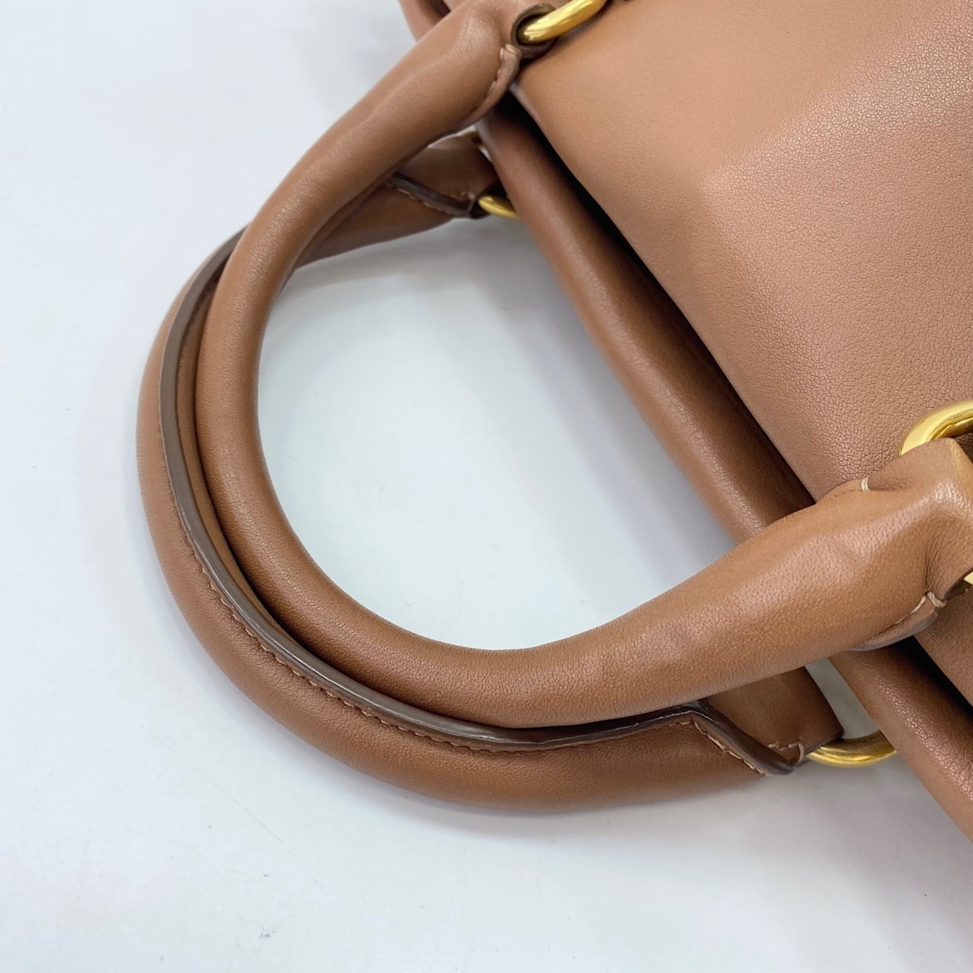 Prada Brown Boston Bag Handbag (Pre-Owned)