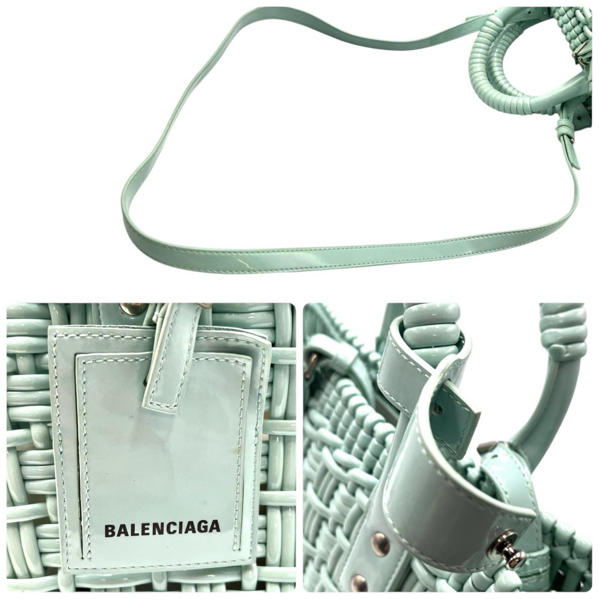 Balenciaga Green Basket Handbag Shoulder Bag (Pre-Owned)