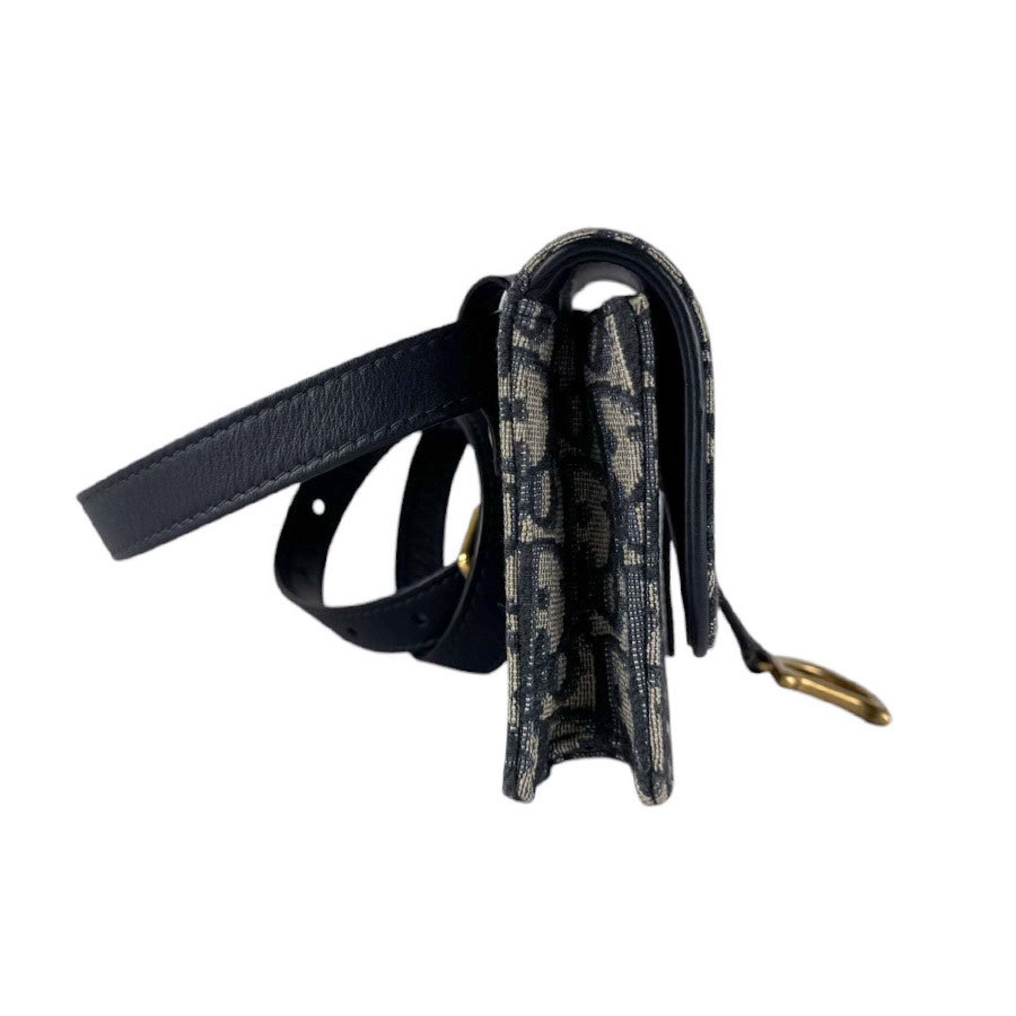Christian Dior Navy Canvas Leather Sling Bag (Pre-Owned)