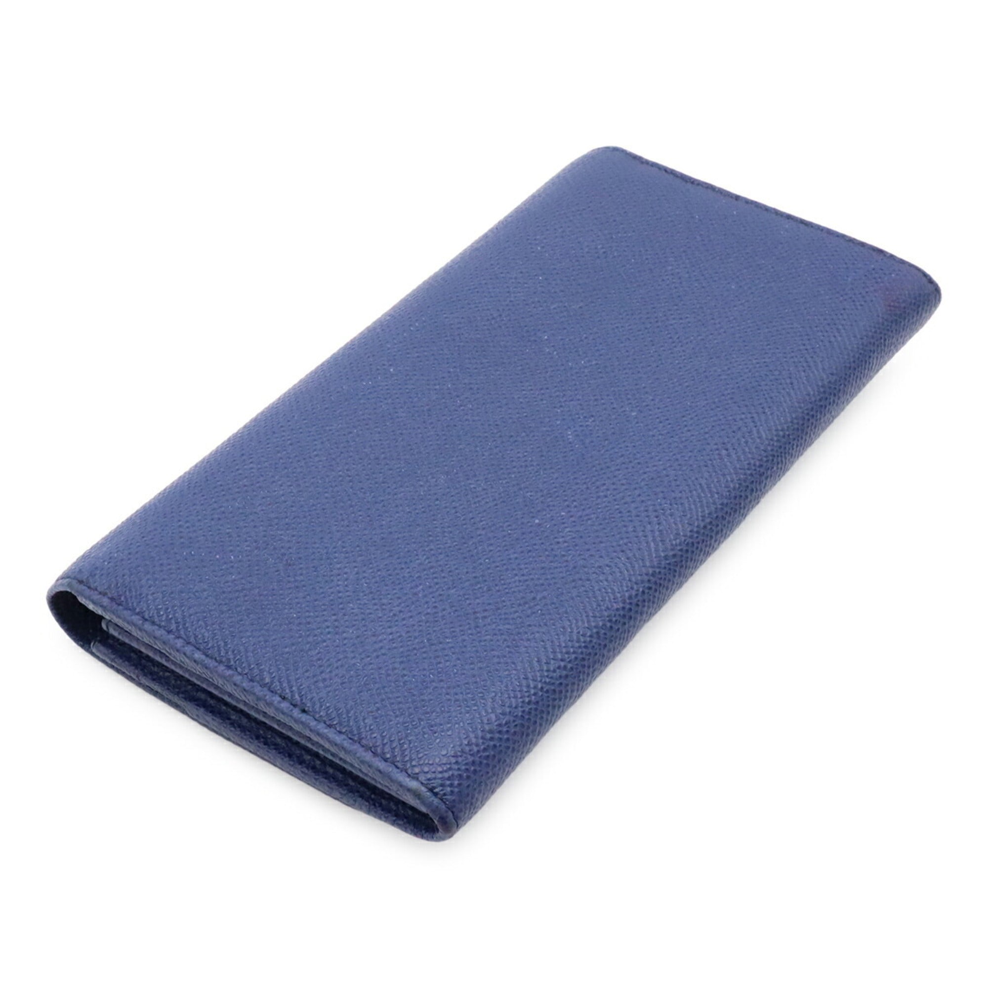 Bvlgari Blue Leather Long Wallet (Bi-Fold) (Pre-Owned)