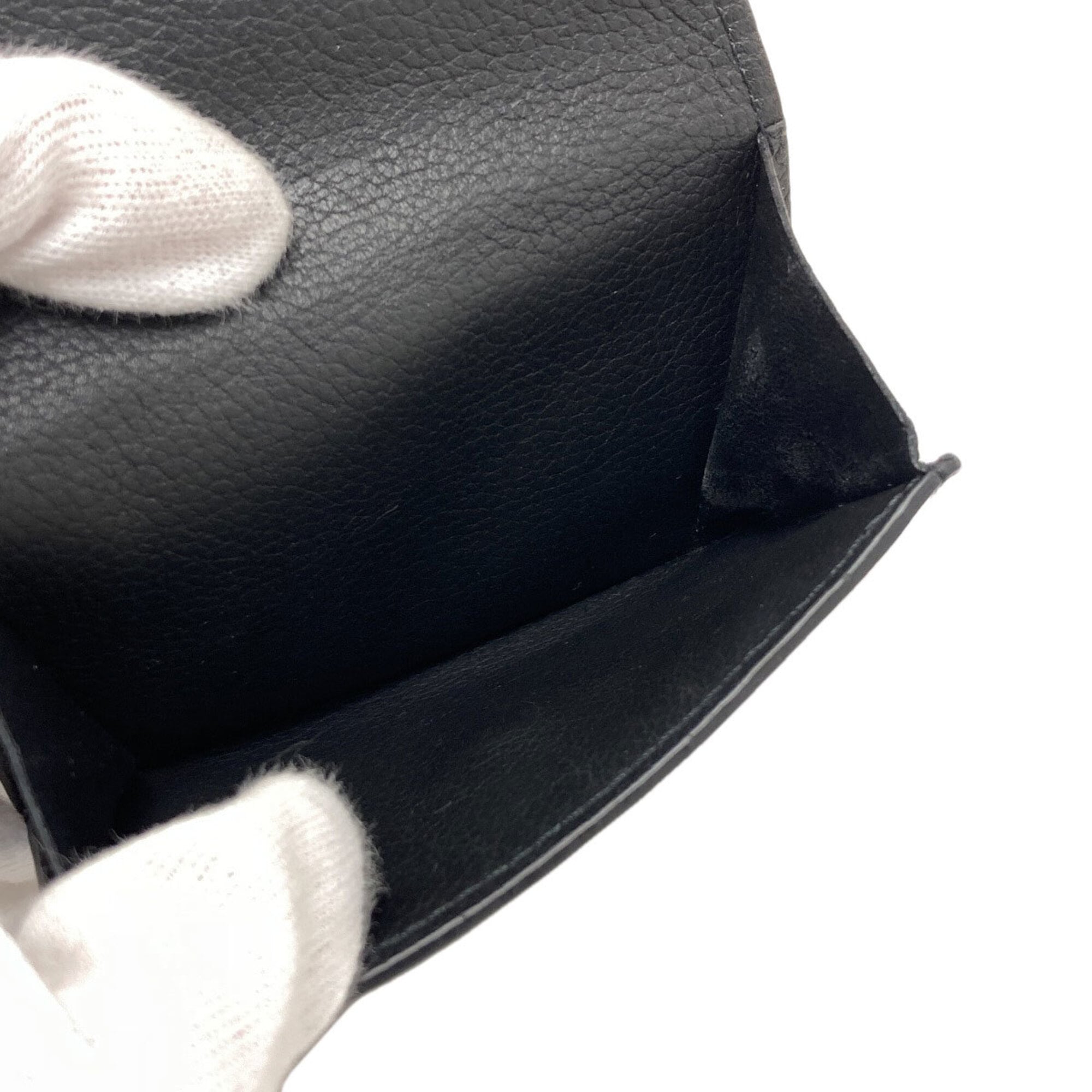 Louis Vuitton Black Leather Wallet (Tri-Fold) (Pre-Owned)