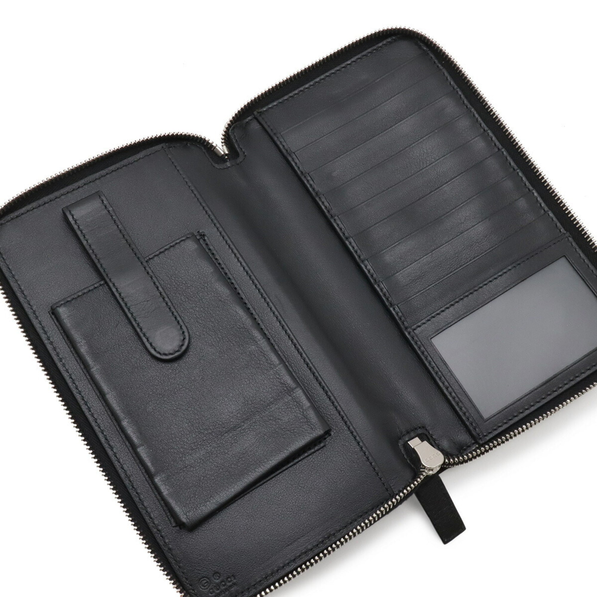 Gucci Black Leather Long Wallet (Bi-Fold) (Pre-Owned)