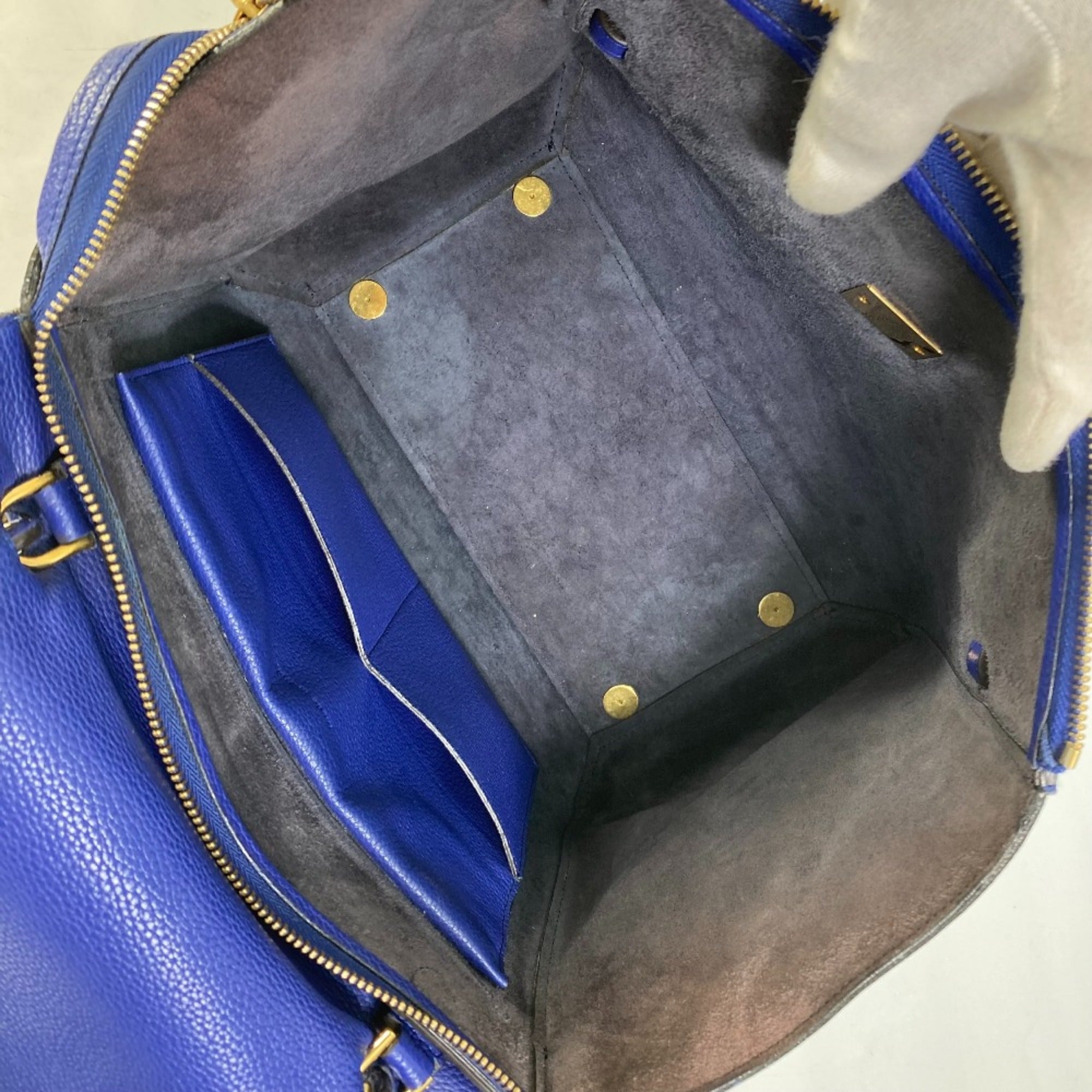 Celine Blue Leather Shoulder Bag (Pre-Owned)
