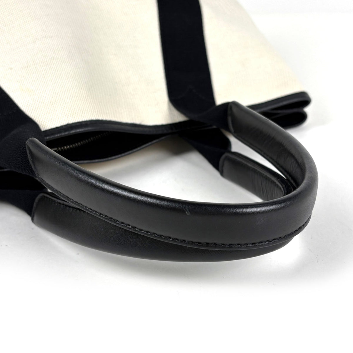 Balenciaga Black Navy Canvas Leather Tote Bag (Pre-Owned)
