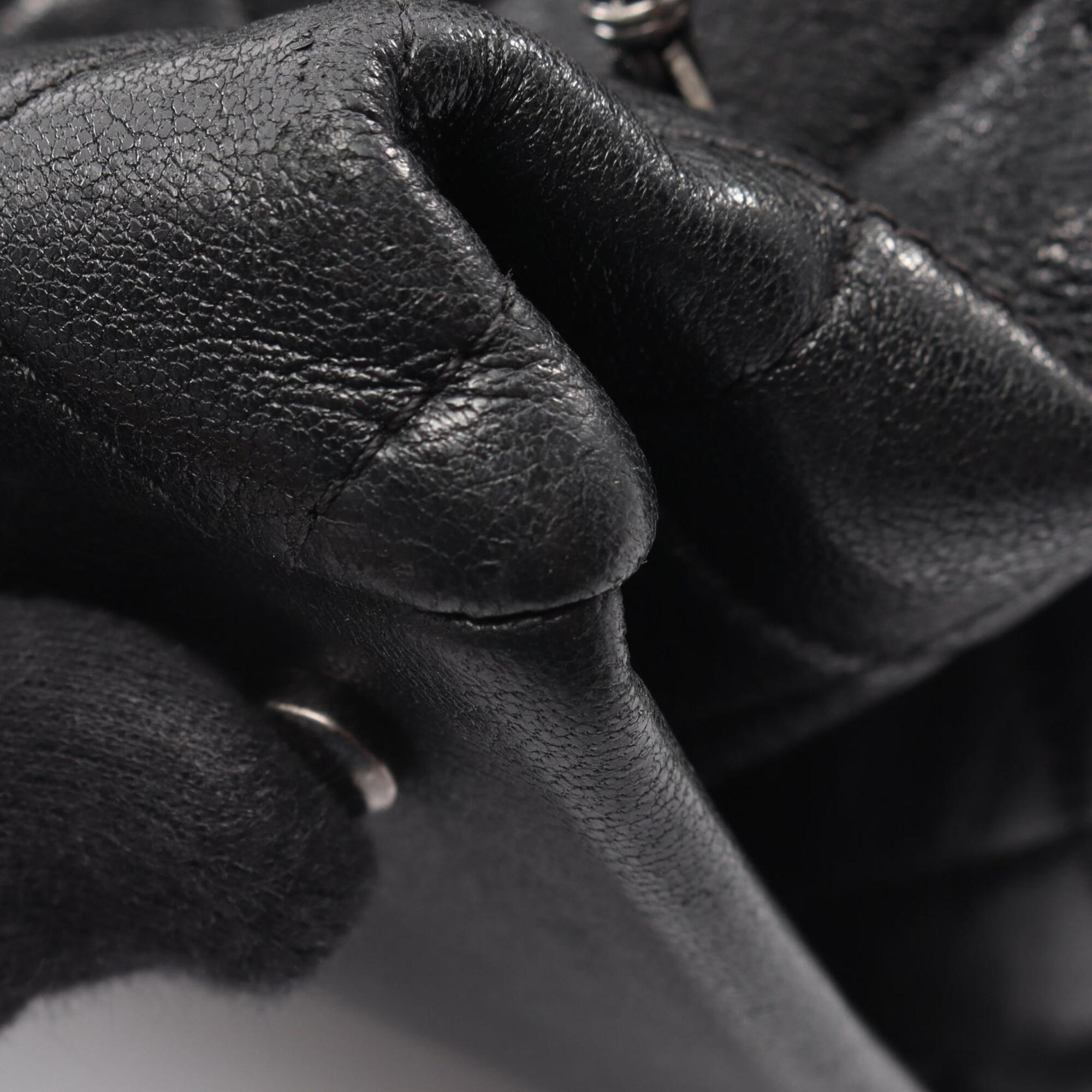 Chanel Black Leather Handbag Tote Bag (Pre-Owned)