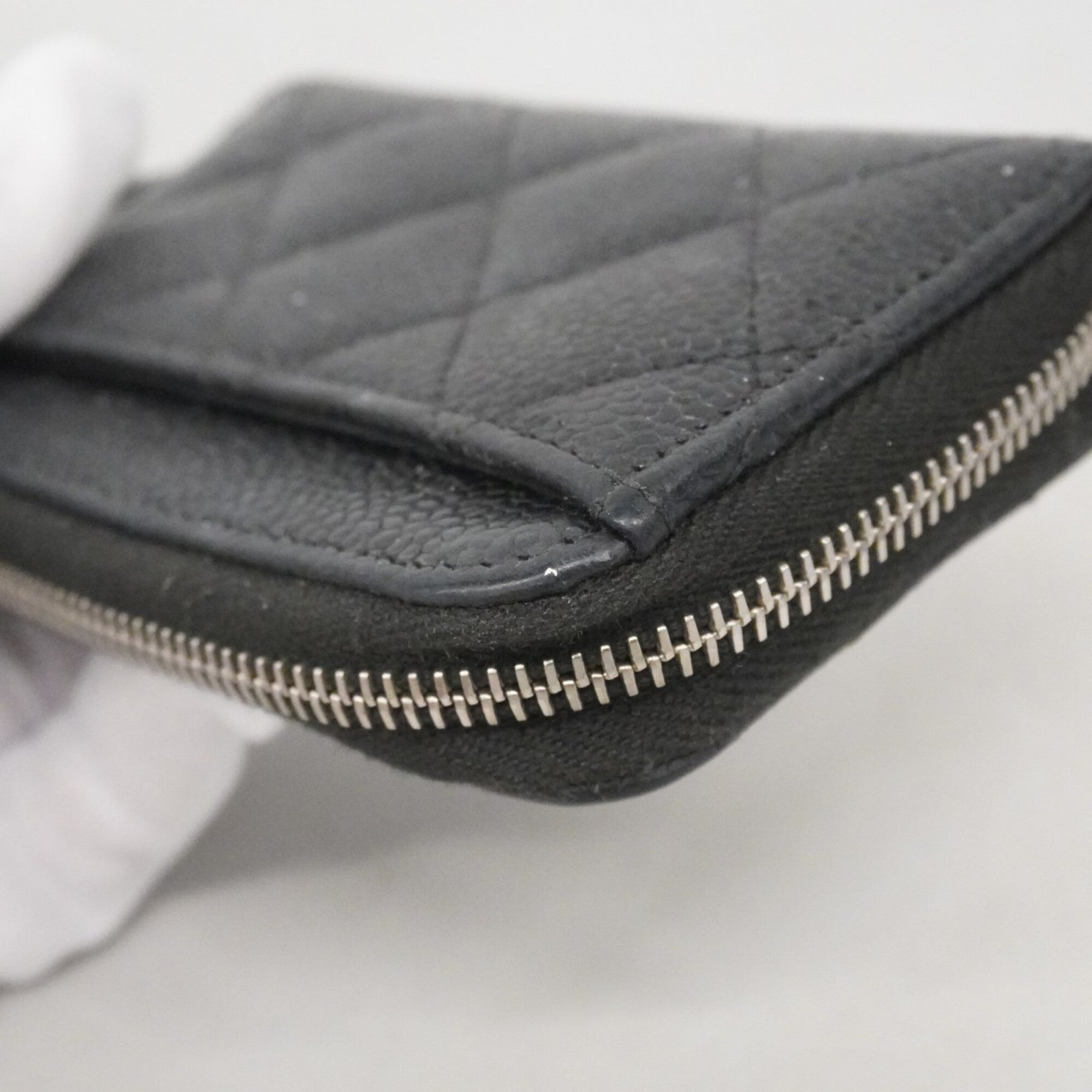 Chanel Black Grained Calfskin Coin Purse/Coin Case (Pre-Owned)