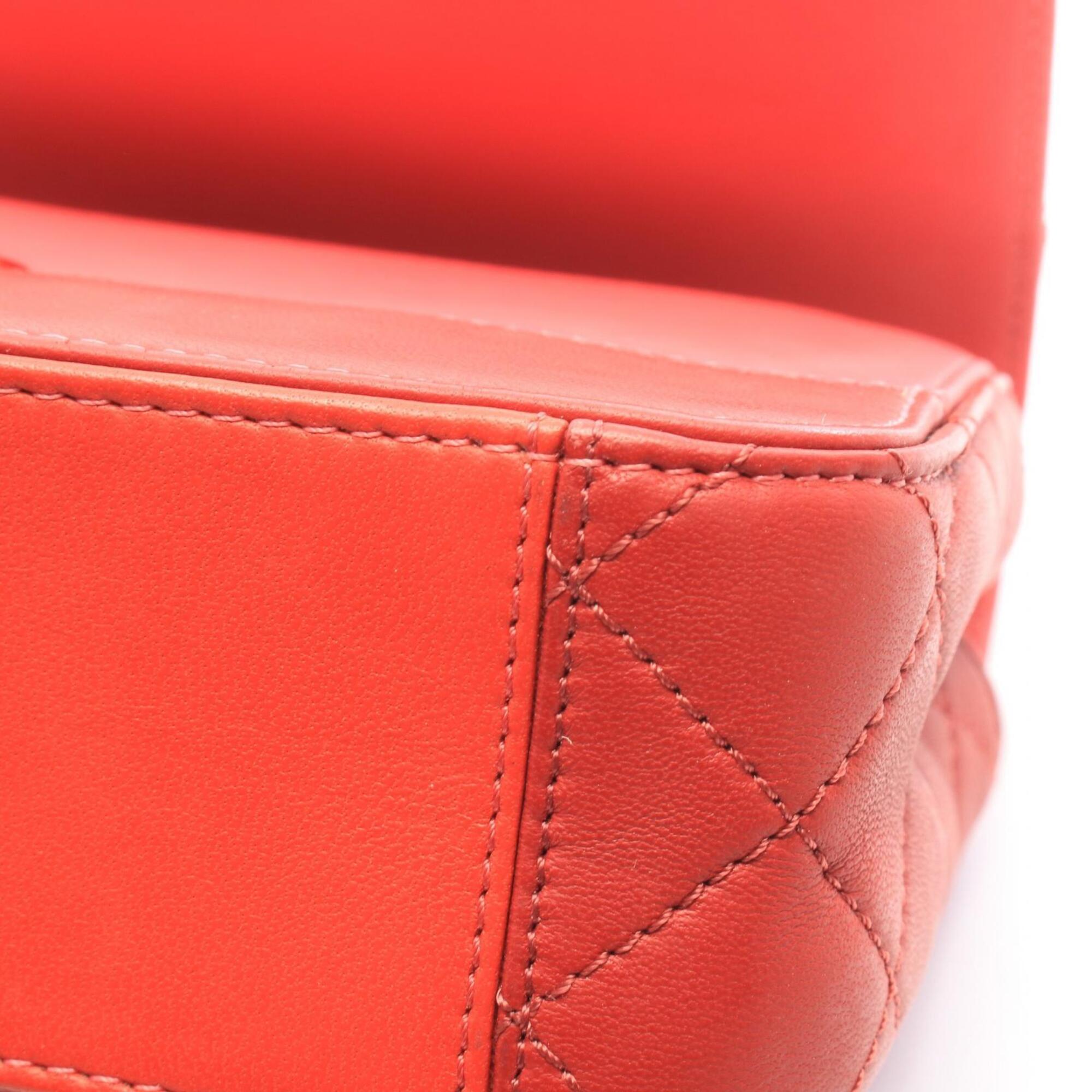 Chanel Pink Red Color Leather Handbag Shoulder Bag (Pre-Owned)