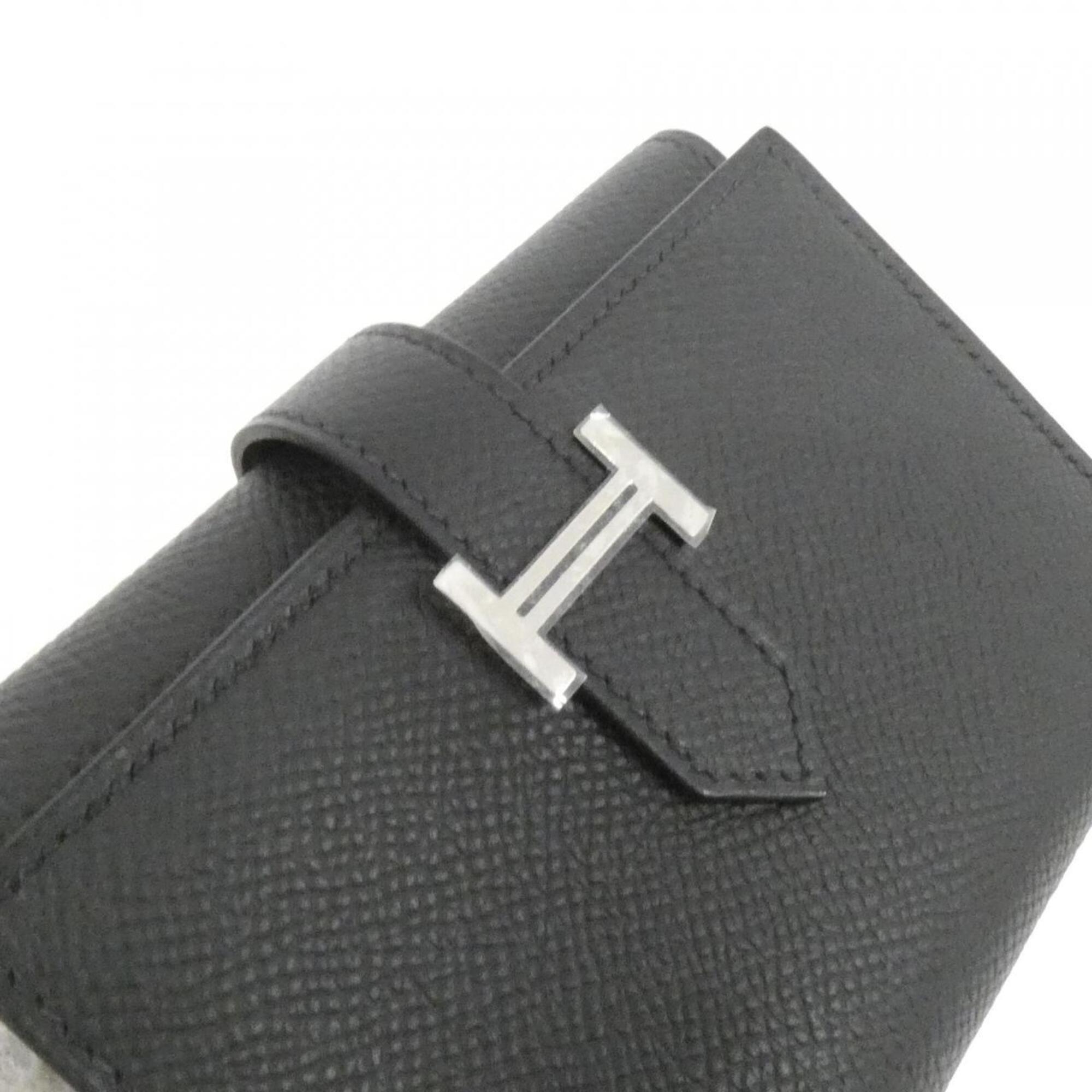 Hermes Black Rouge H Epsom Leather Coin Purse/Coin Case (Pre-Owned)