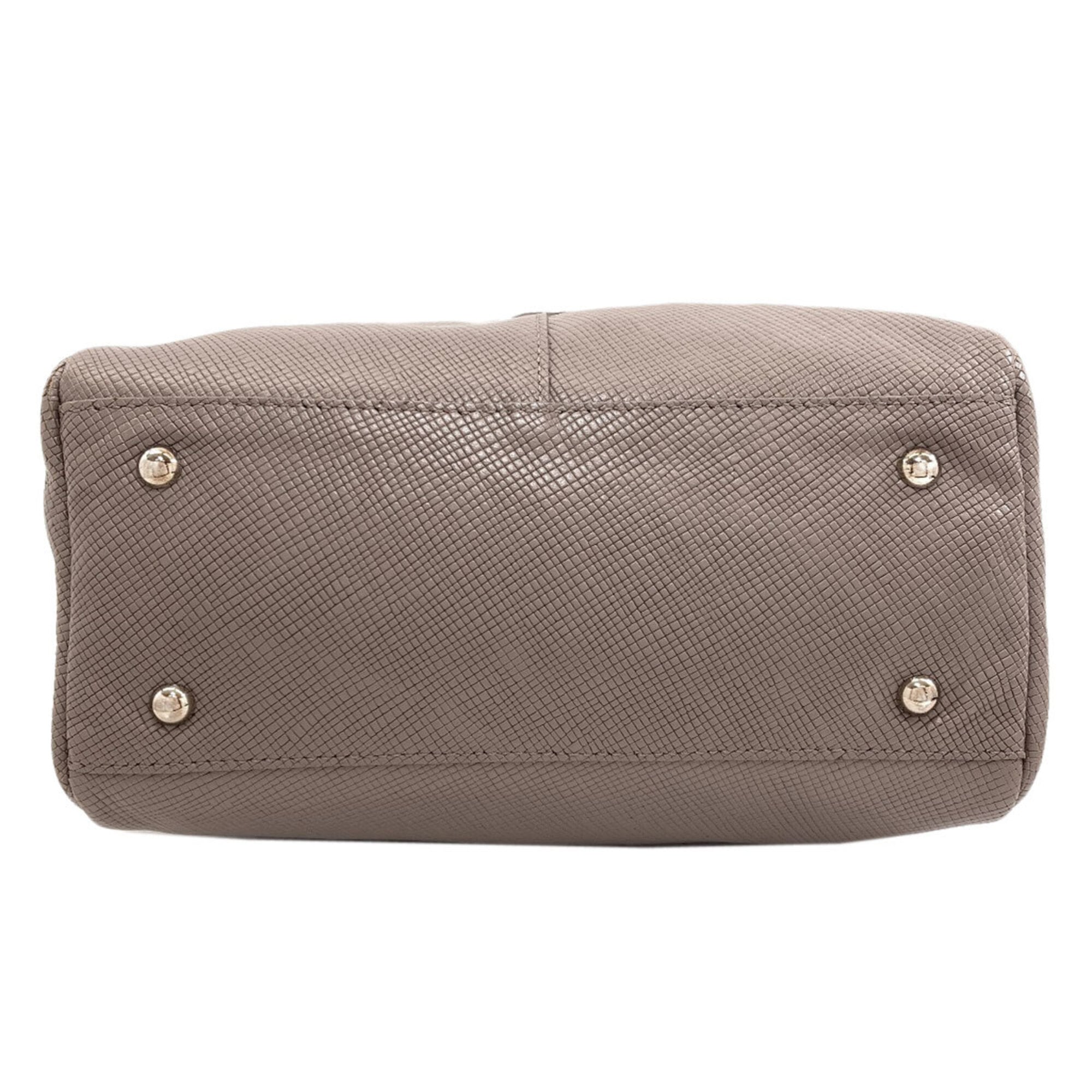 Longchamp Grayish Leather Handbag (Pre-Owned)