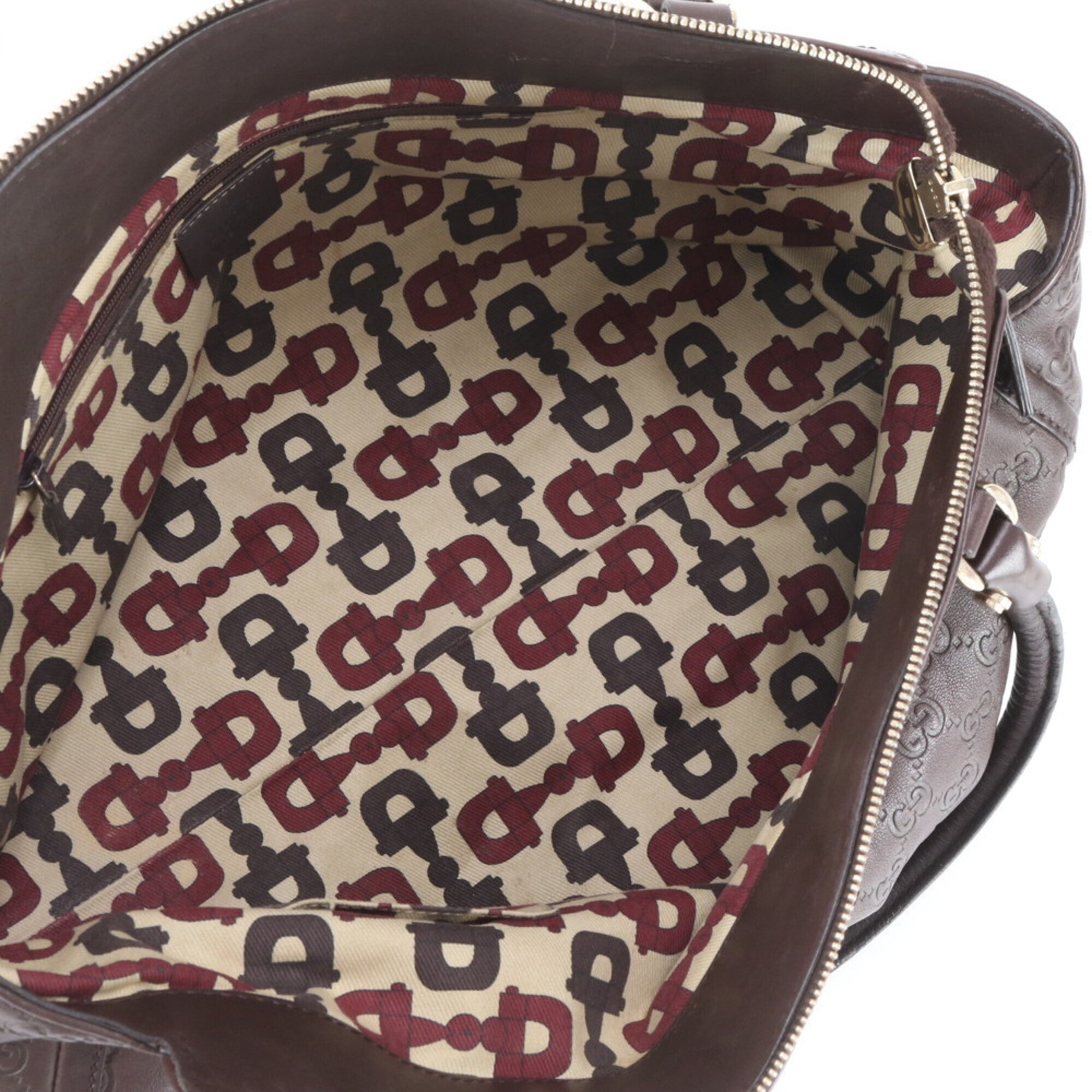 Gucci Abbey Brown Leather Handbag Tote Bag (Pre-Owned)