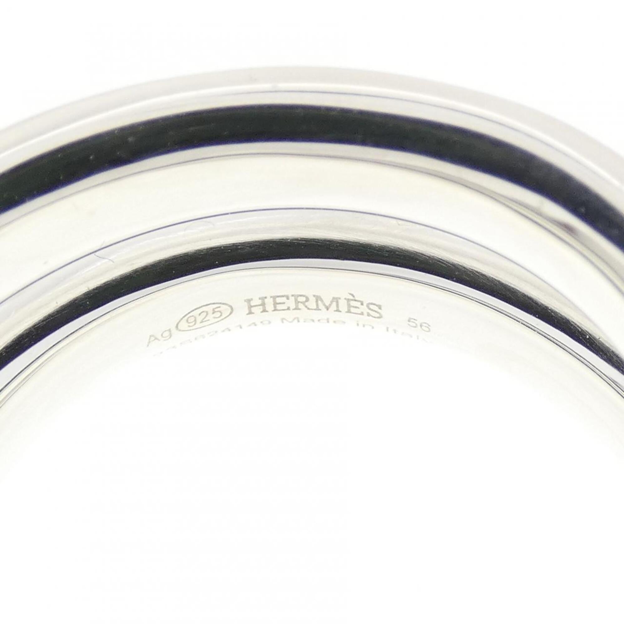 Hermes Silver 925 Band Ring (Pre-Owned)