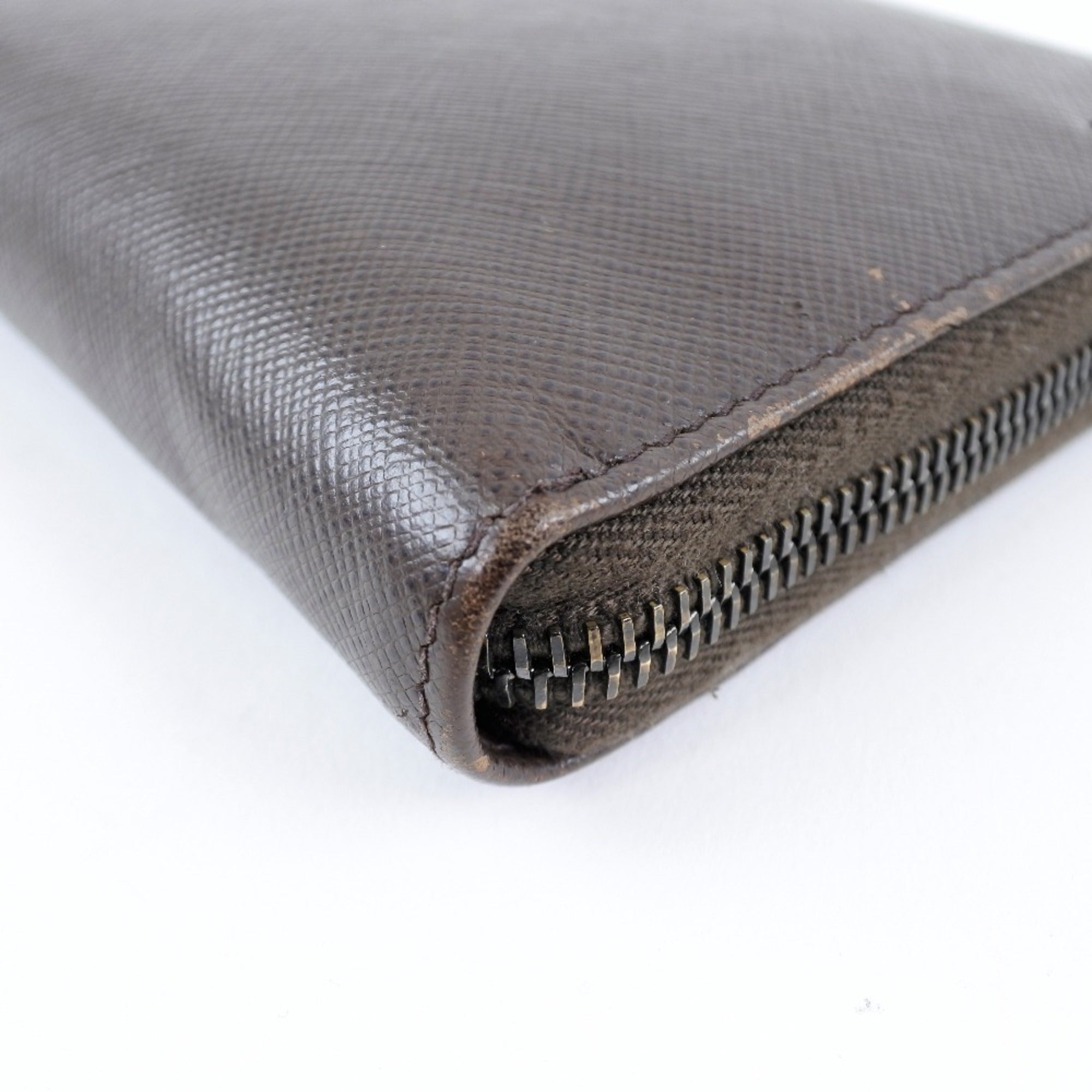 Prada Saffiano Caffe Dark Brown Nero Saffiano Long Wallet (Bi-Fold) (Pre-Owned)