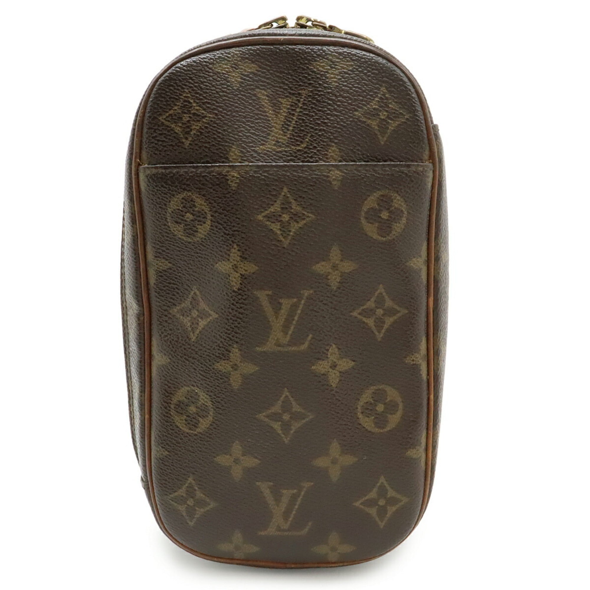 Louis Vuitton Brown Canvas Pochette Shoulder Bag Sling Bag (Pre-Owned)