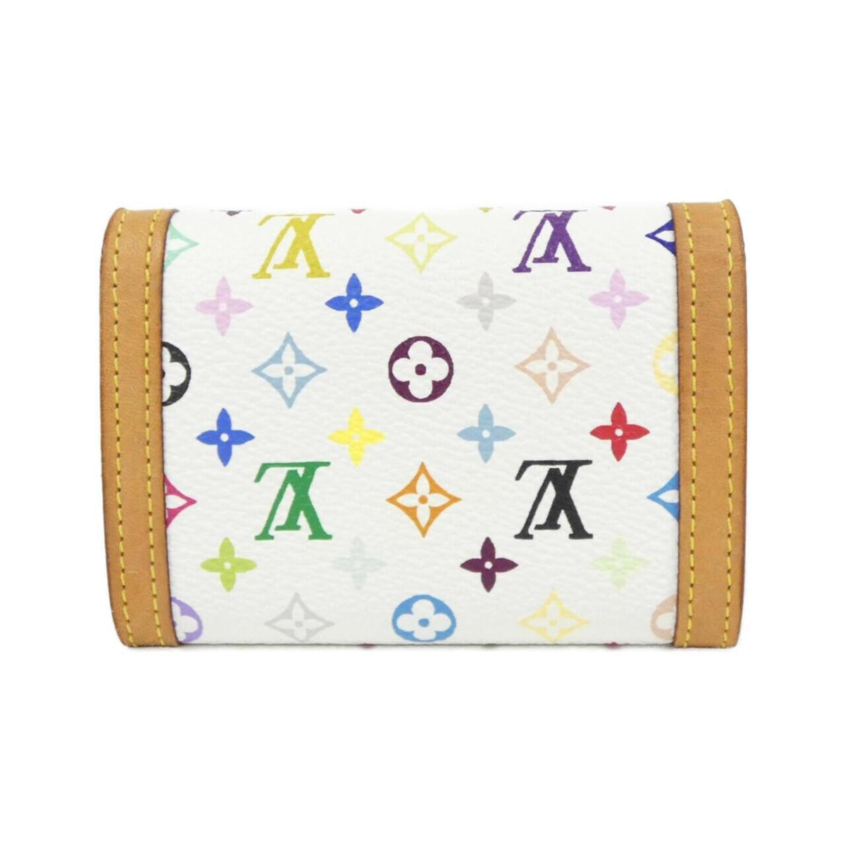 Louis Vuitton Multi-Color White Coated Canvas Coin Purse/Coin Case (Pre-Owned)