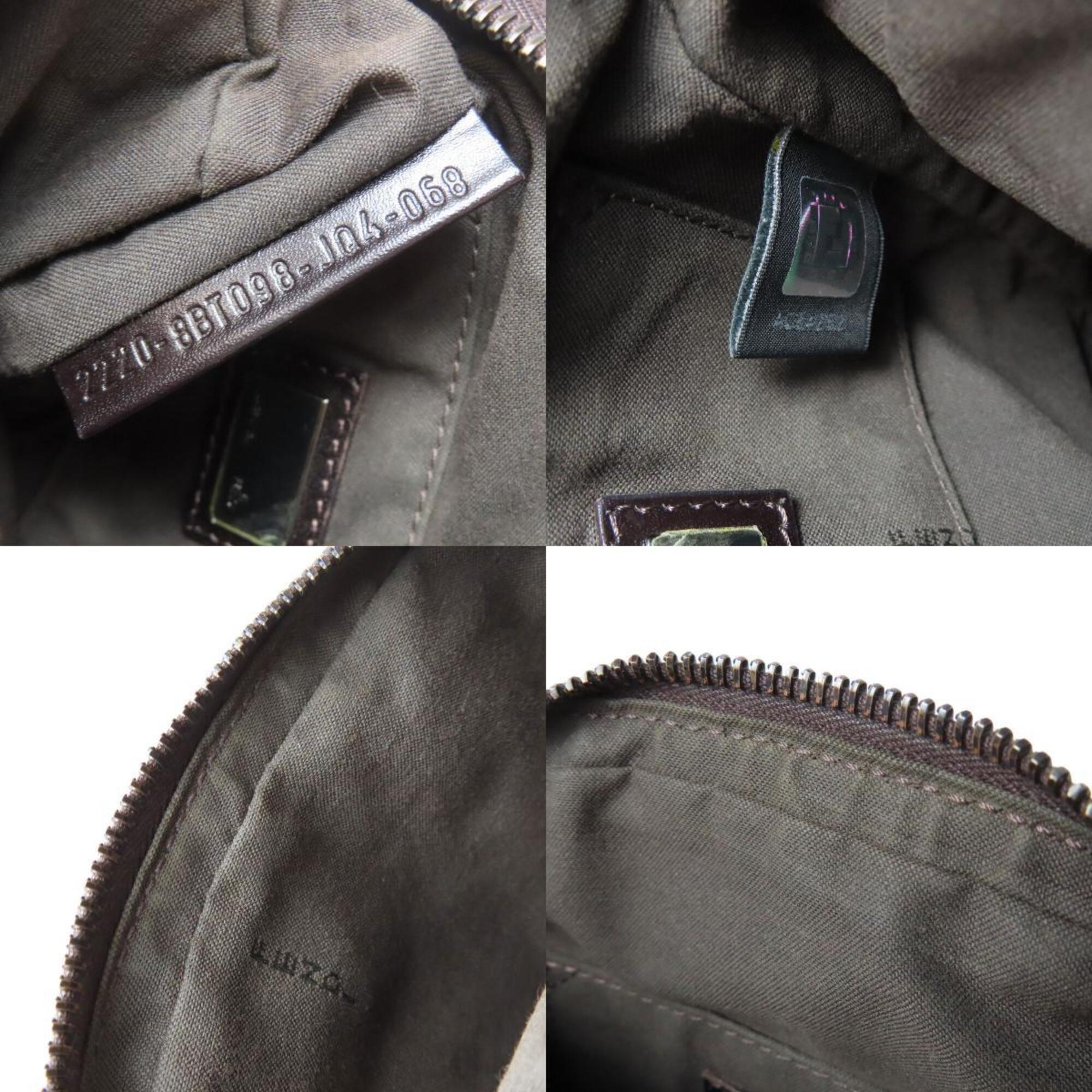 Fendi Dark Brown Canvas Shoulder Bag (Pre-Owned)