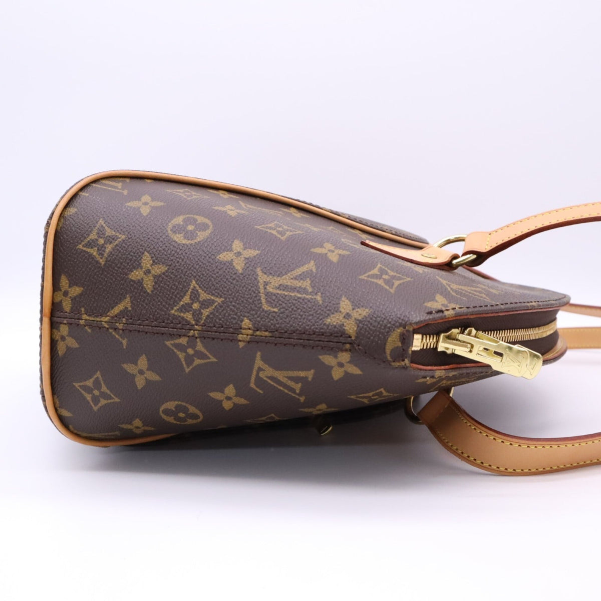 Louis Vuitton Beige Brown Coated Canvas Leather Handbag (Pre-Owned)