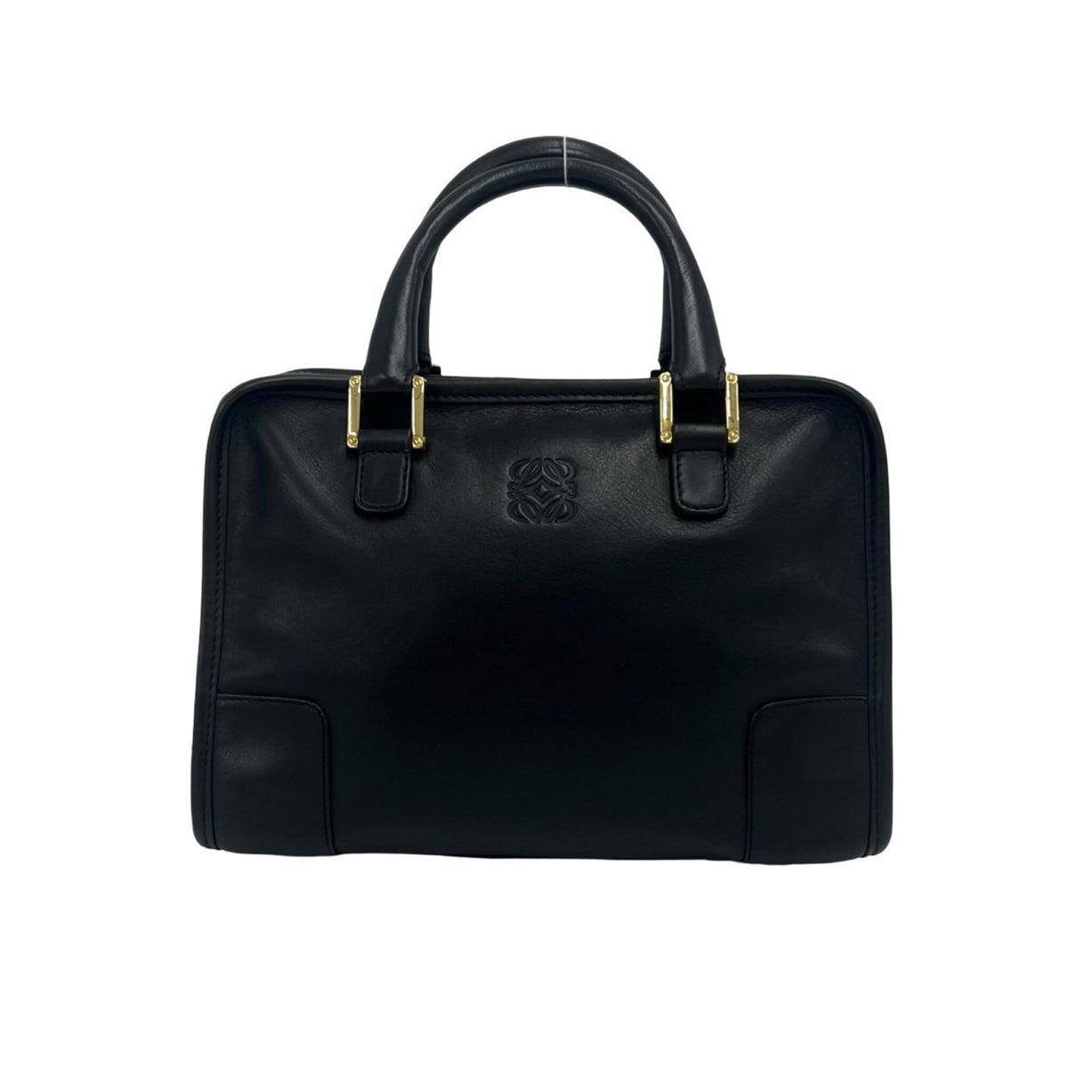 Loewe Black Leather Boston Bag Handbag Tote Bag (Pre-Owned)