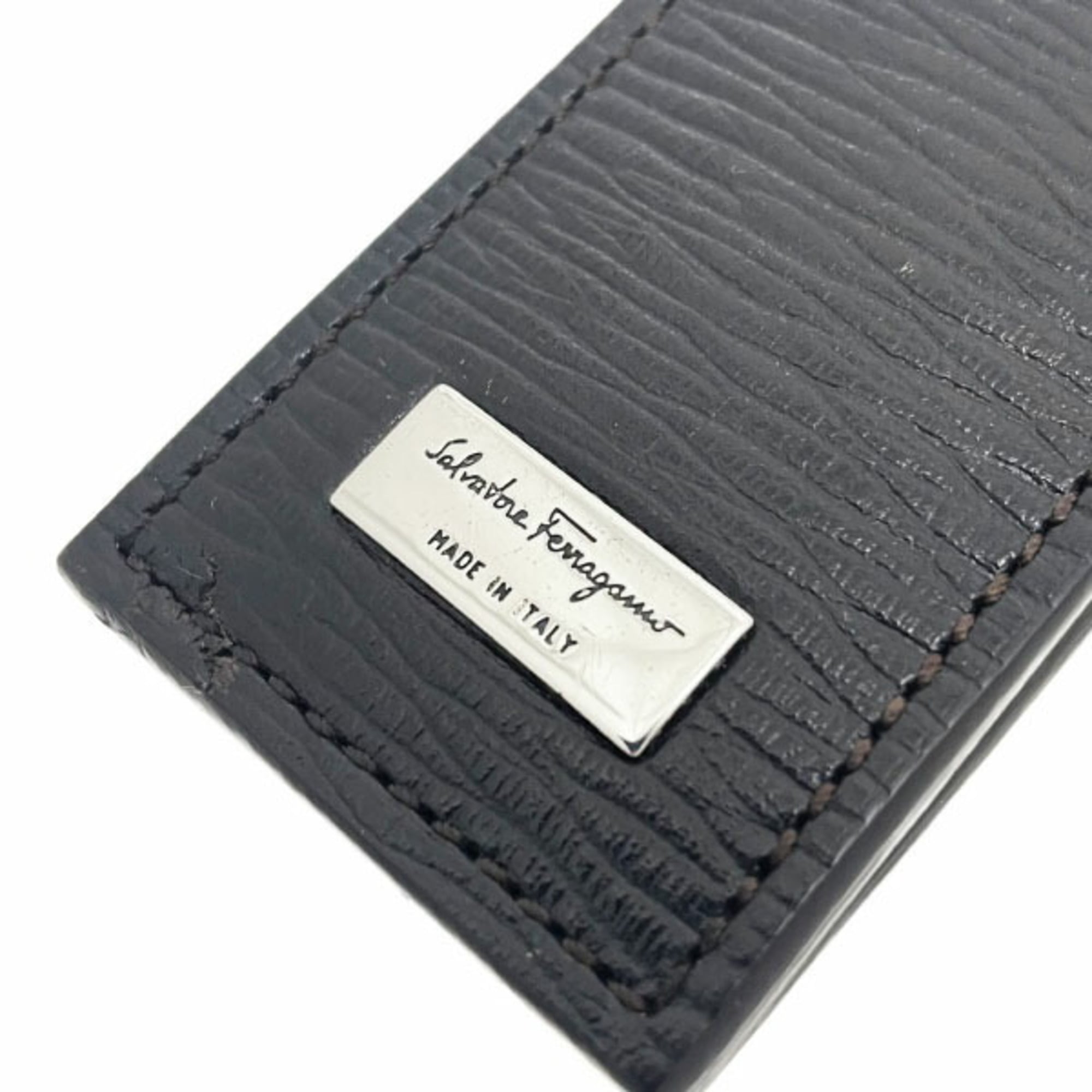Salvatore Ferragamo Dark Brown Leather Money Clip (Pre-Owned)