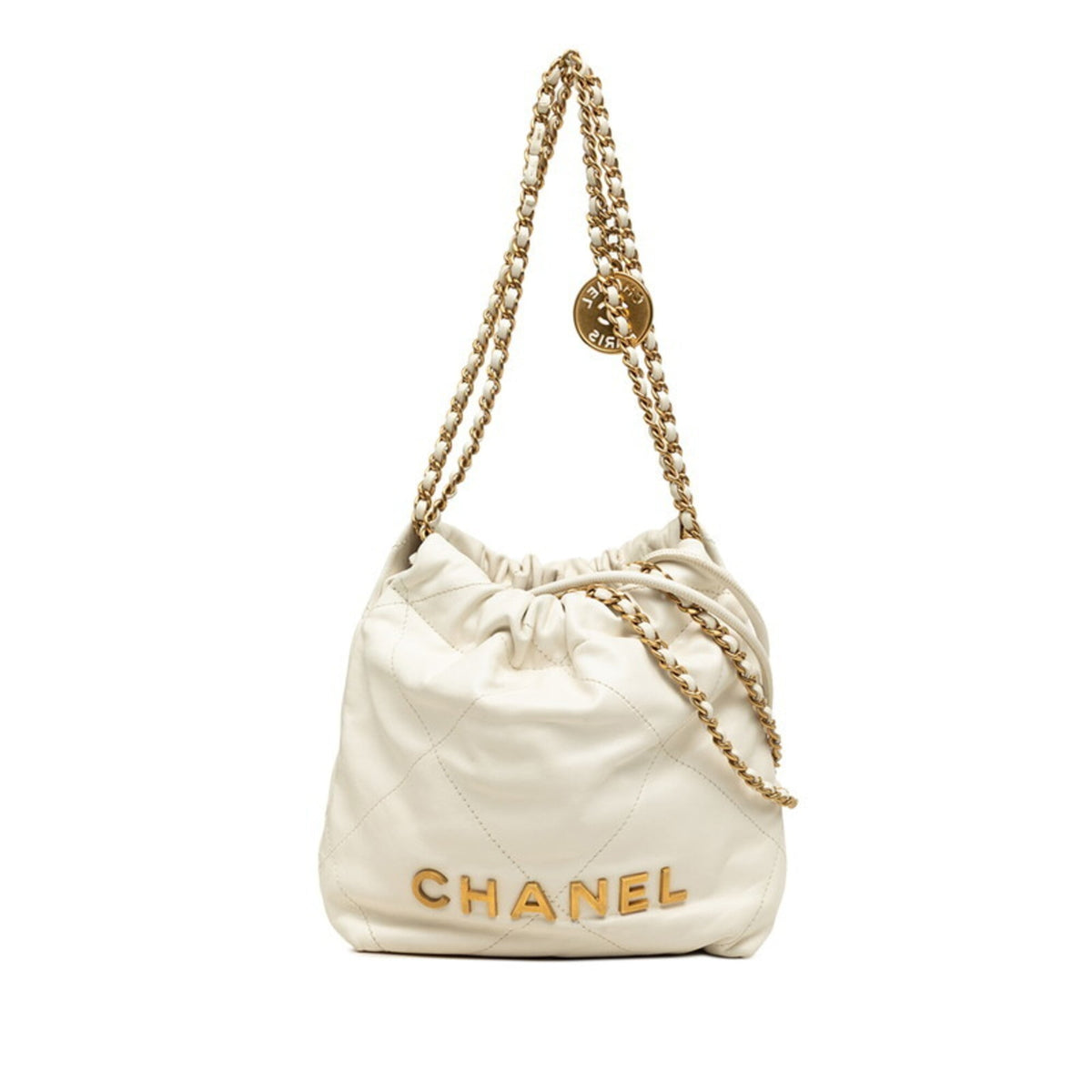 Chanel White Leather Shoulder Bag (Pre-Owned)