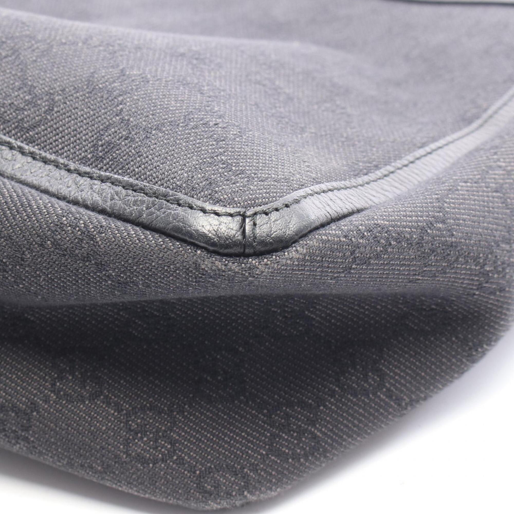 Gucci Black Canvas Leather Handbag Tote Bag (Pre-Owned)