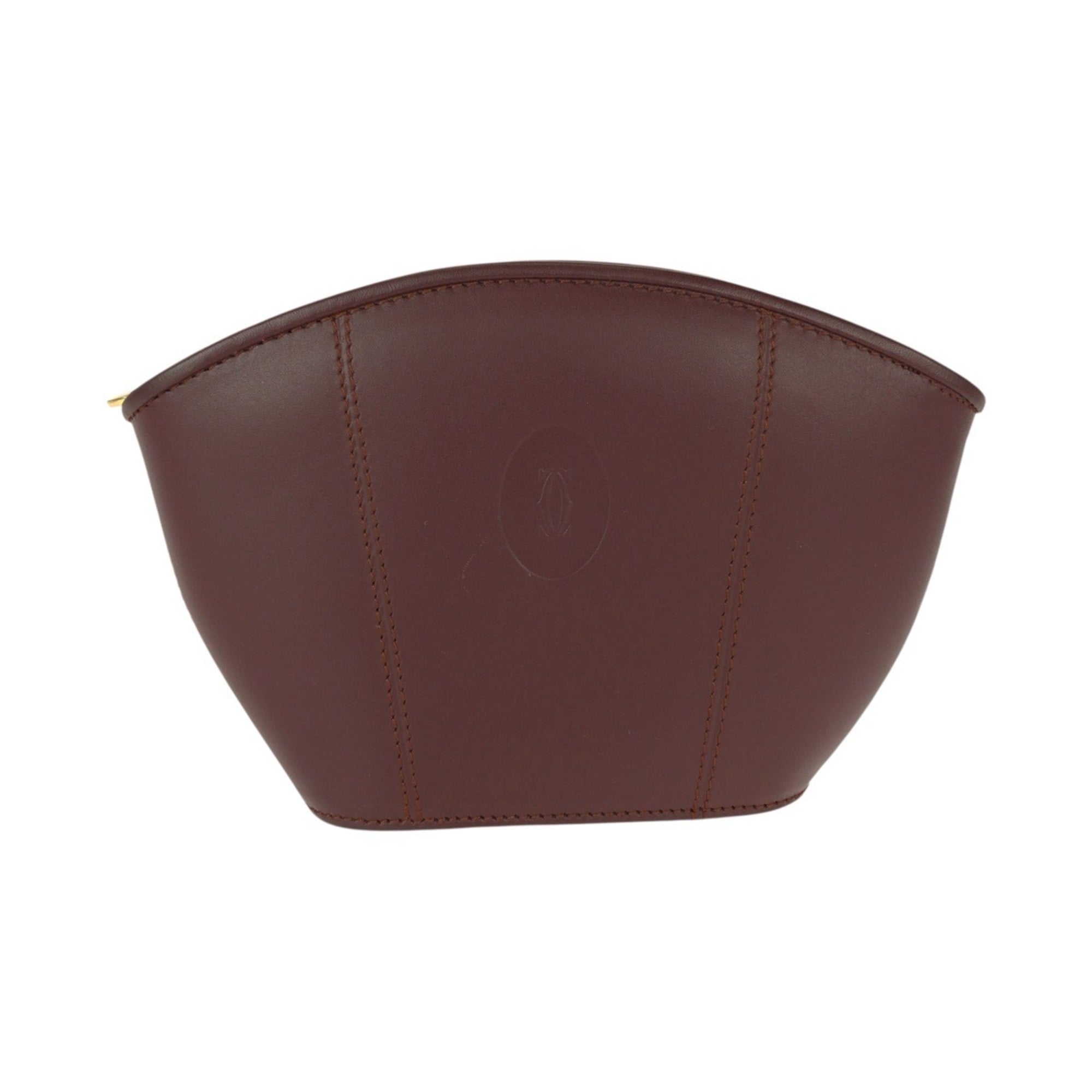 Cartier Bordeaux Wine Red Leather Pouch (Pre-Owned)