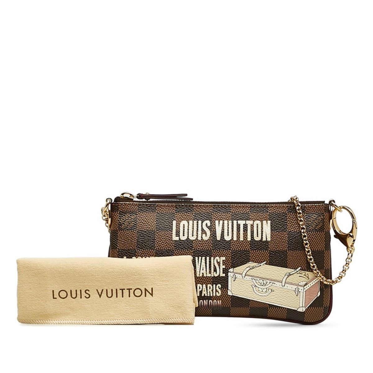 Louis Vuitton Brown Pvc Leather Pochette Pouch (Pre-Owned)