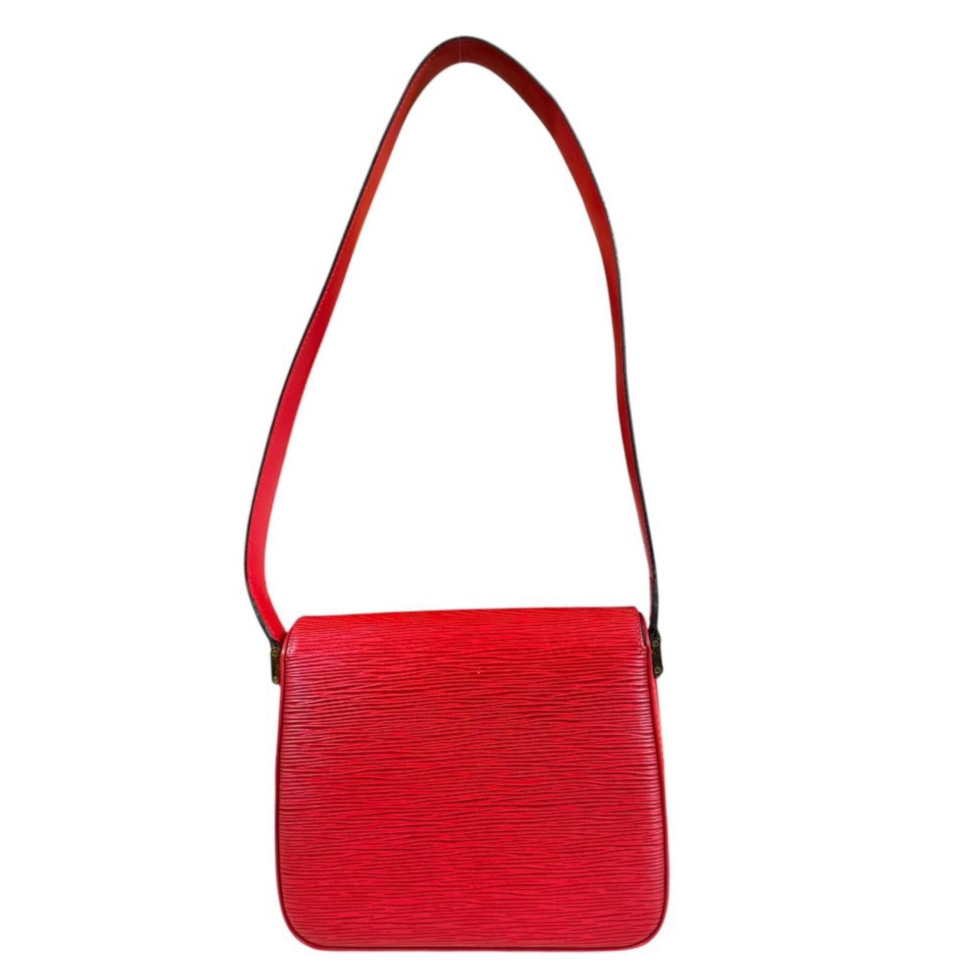 Louis Vuitton Red Color Epi Leather Shoulder Bag (Pre-Owned)