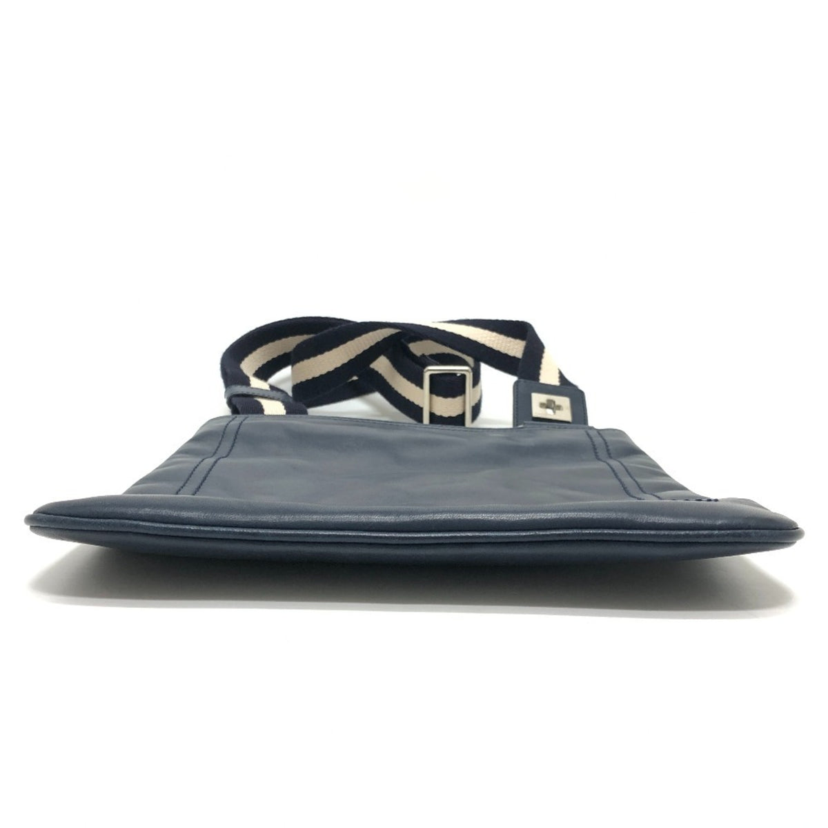 Bally Navy Leather Handbag Shoulder Bag (Pre-Owned)
