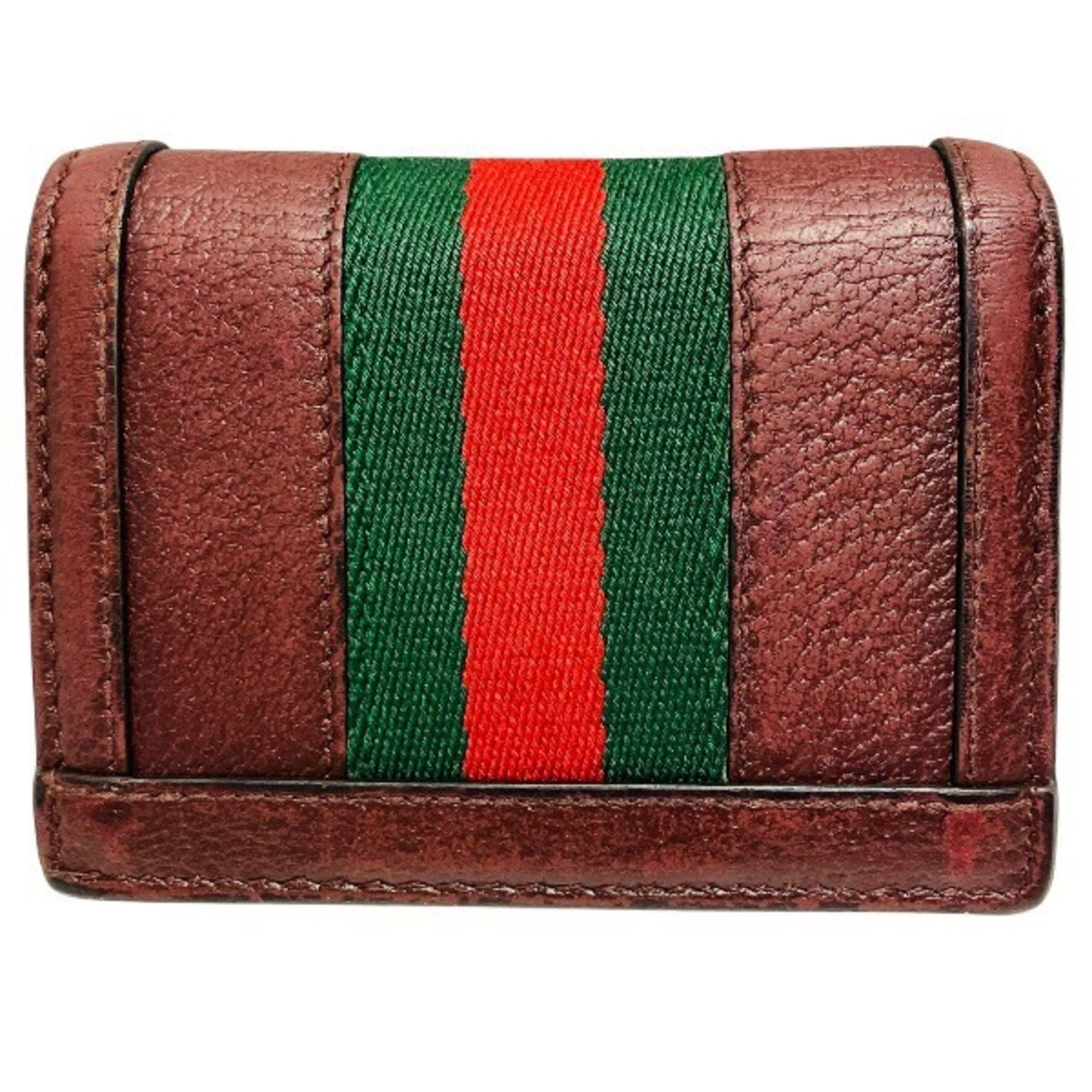 Gucci Gg Supreme Bordeaux Gg Supreme Leather Wallet (Bi-Fold) (Pre-Owned)