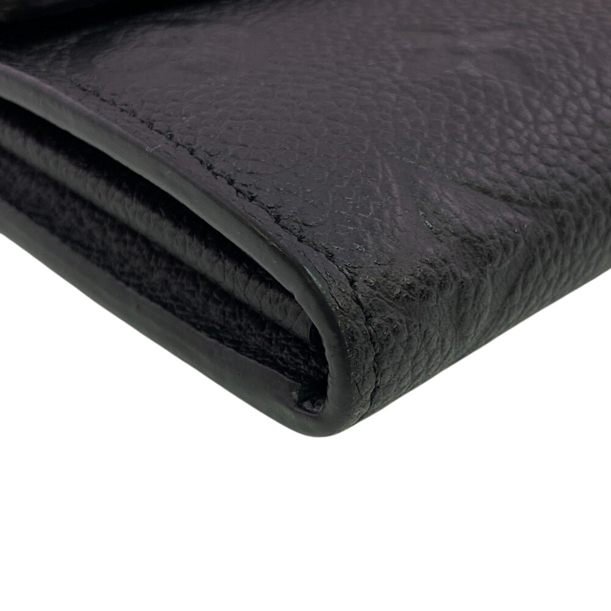 Louis Vuitton Noir Leather Long Wallet (Bi-Fold) (Pre-Owned)