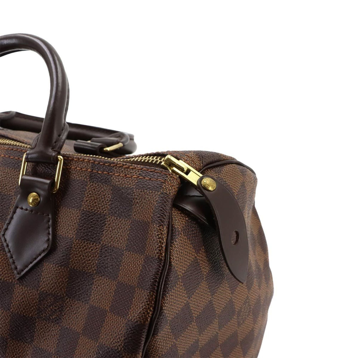 Louis Vuitton Brown Damier Canvas Ebene Damier Canvas Boston Bag Handbag (Pre-Owned)