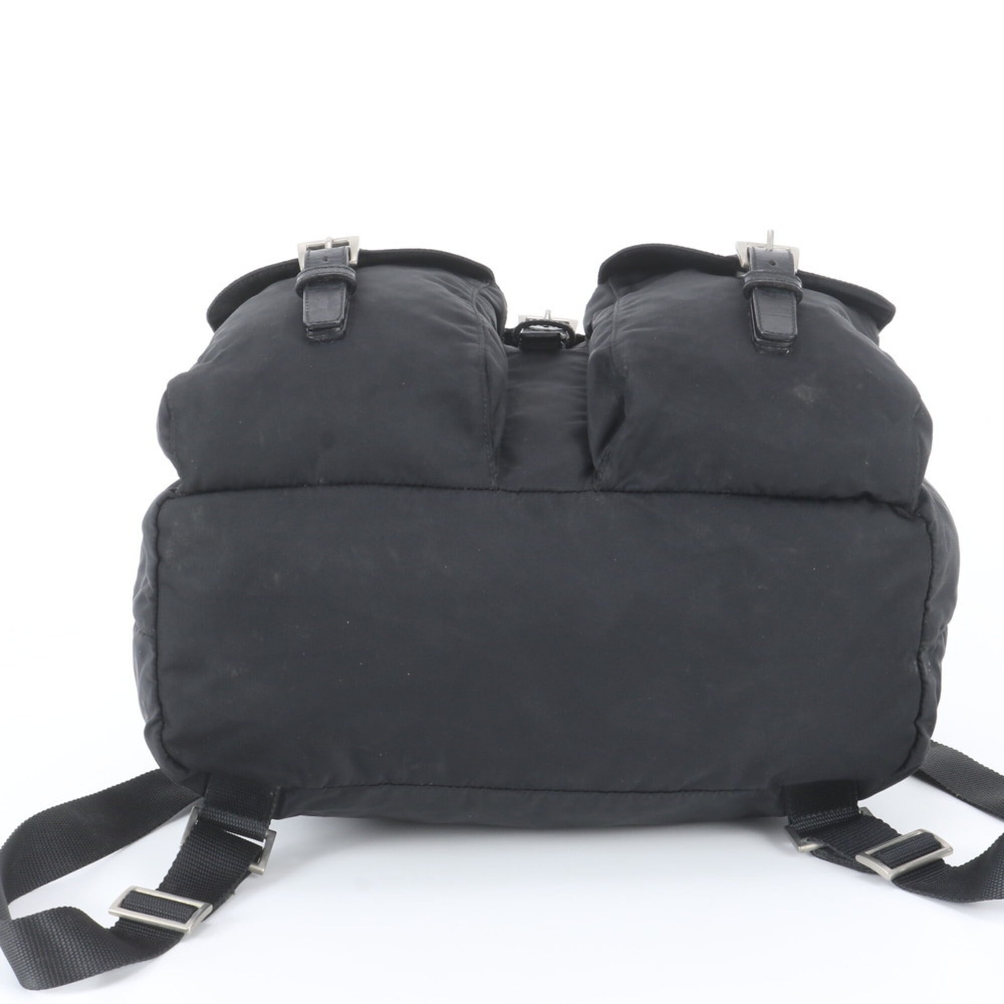 Prada Black Leather Nylon Backpack (Pre-Owned)