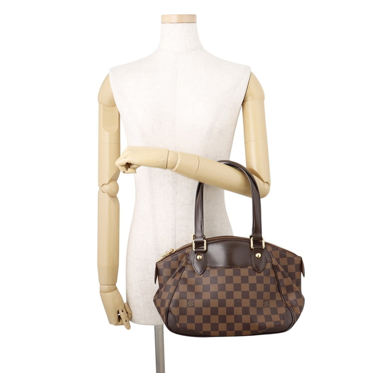 Louis Vuitton Damier Damier Canvas Ebene Red Color Damier Canvas Handbag (Pre-Owned)