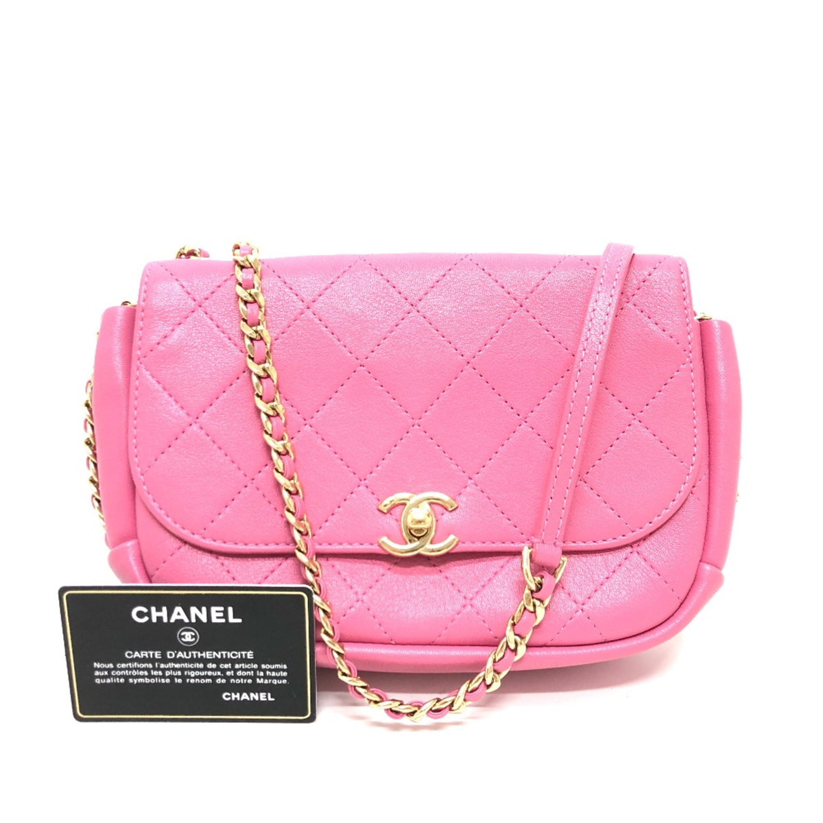 Chanel Pink Leather Shoulder Bag (Pre-Owned)