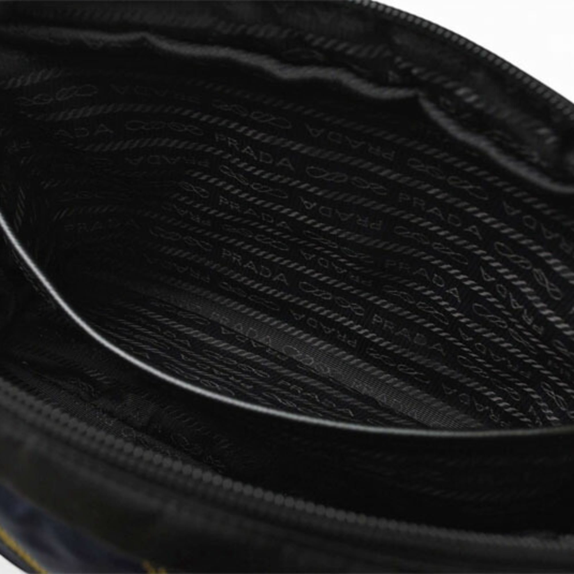 Prada Navy Black Nylon Clutch Bag (Pre-Owned)