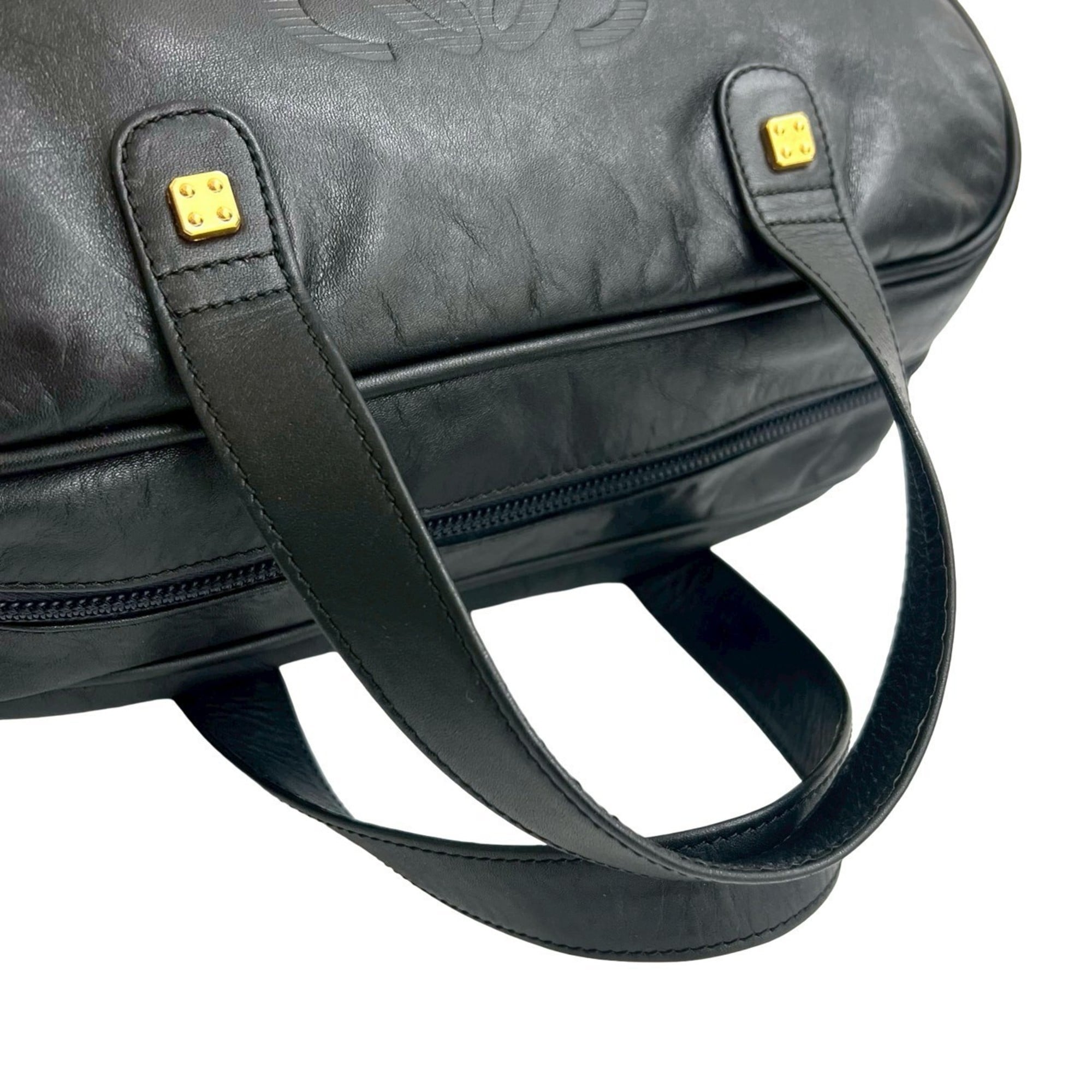 Loewe Black Leather Boston Bag Handbag (Pre-Owned)