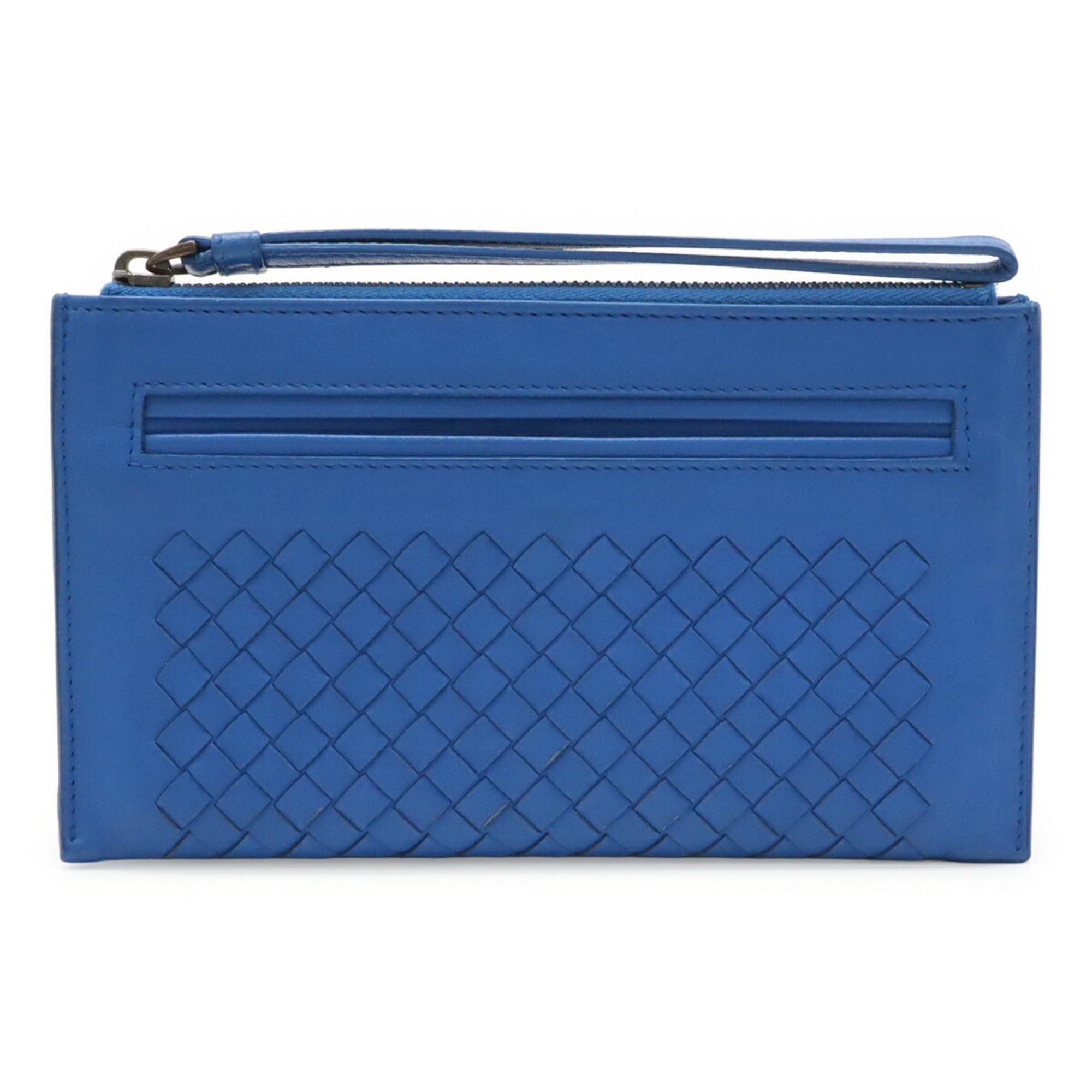Bottega Veneta Blue Intrecciato Clutch Bag (Pre-Owned)