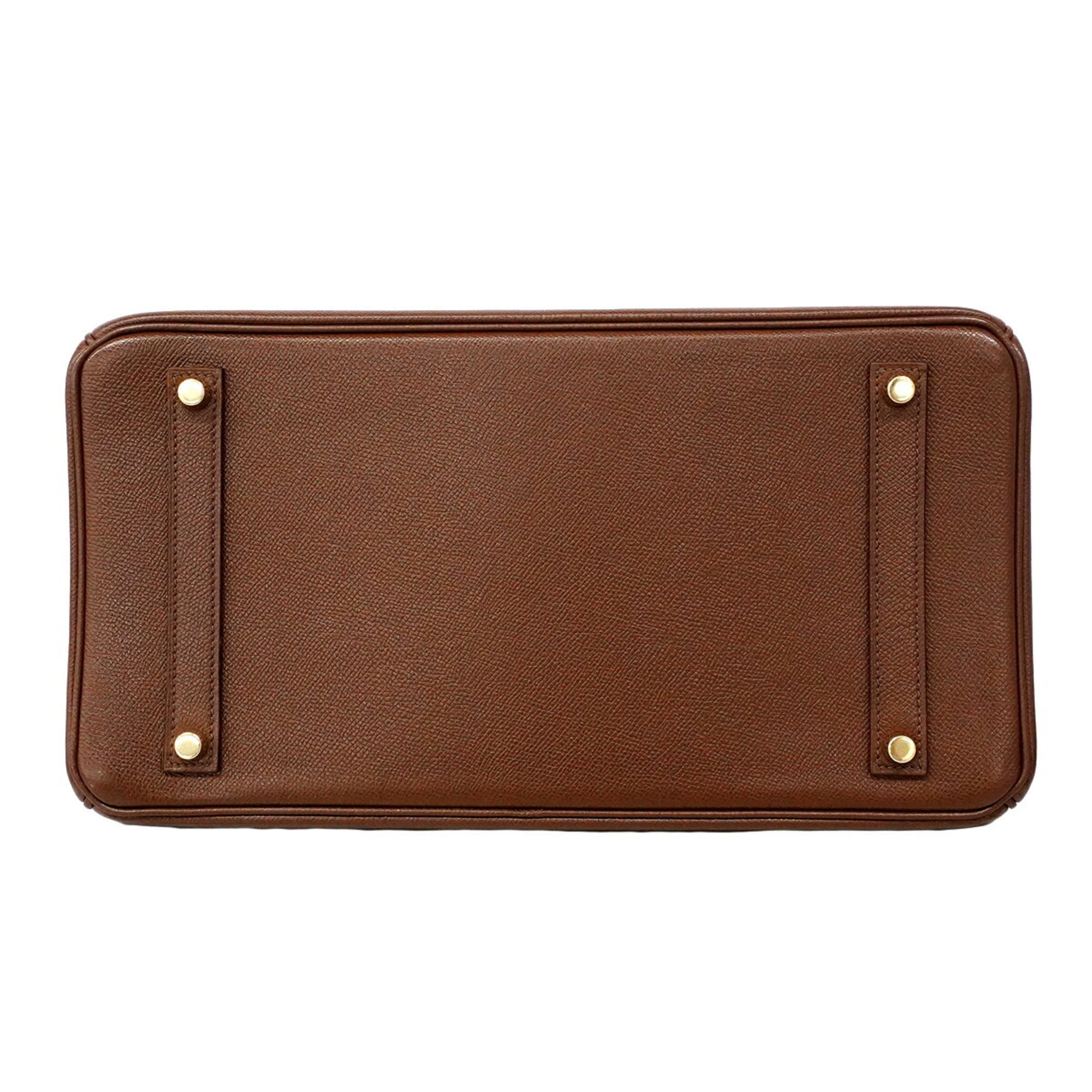 Hermes Havane Courchevel Leather Handbag (Pre-Owned)