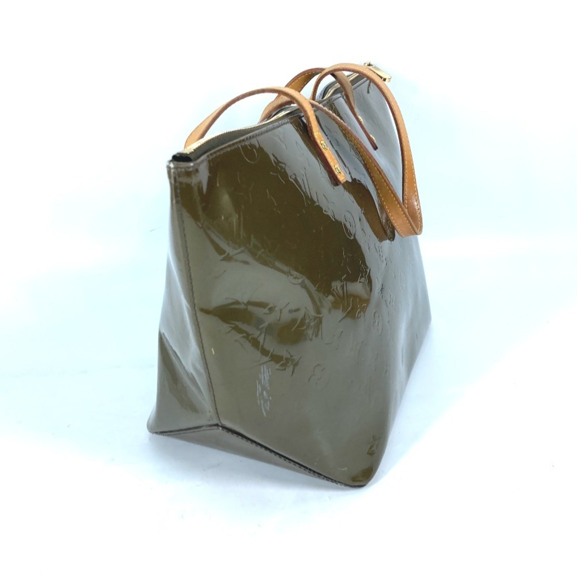 Louis Vuitton Khaki Vert Bronze Monogram Vernis Shoulder Bag Tote Bag (Pre-Owned)