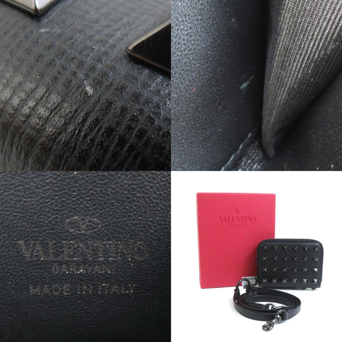 Valentino Garavani Black Leather Coin Purse/Coin Case (Pre-Owned)