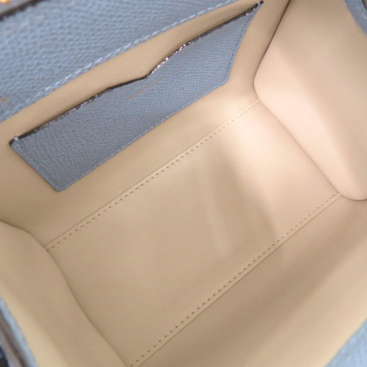 Valextra Blue Leather Handbag Shoulder Bag (Pre-Owned)